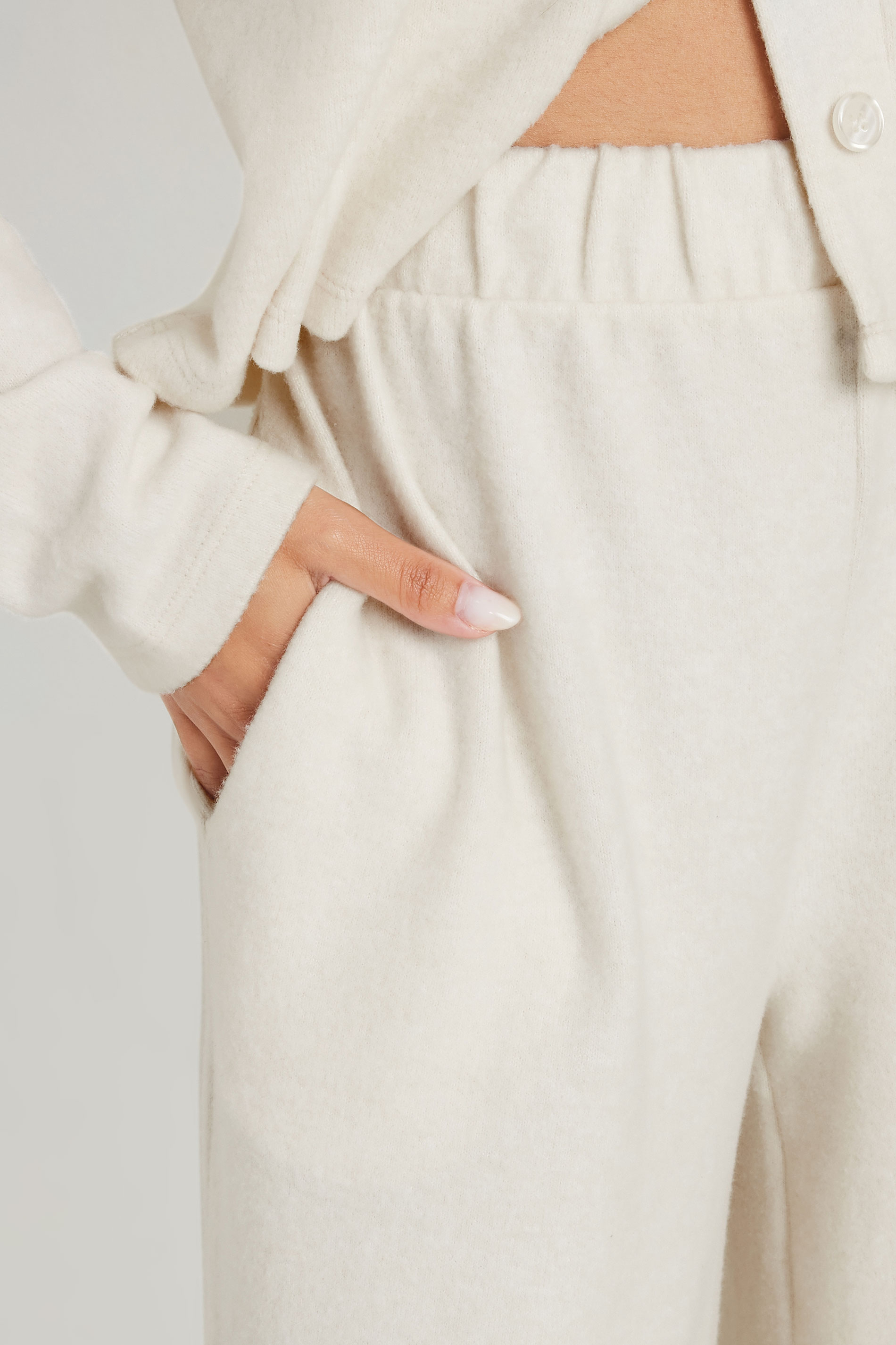 PixieGirl Petite Women's Ivory White Wide Leg Trousers | PixieGirl 4