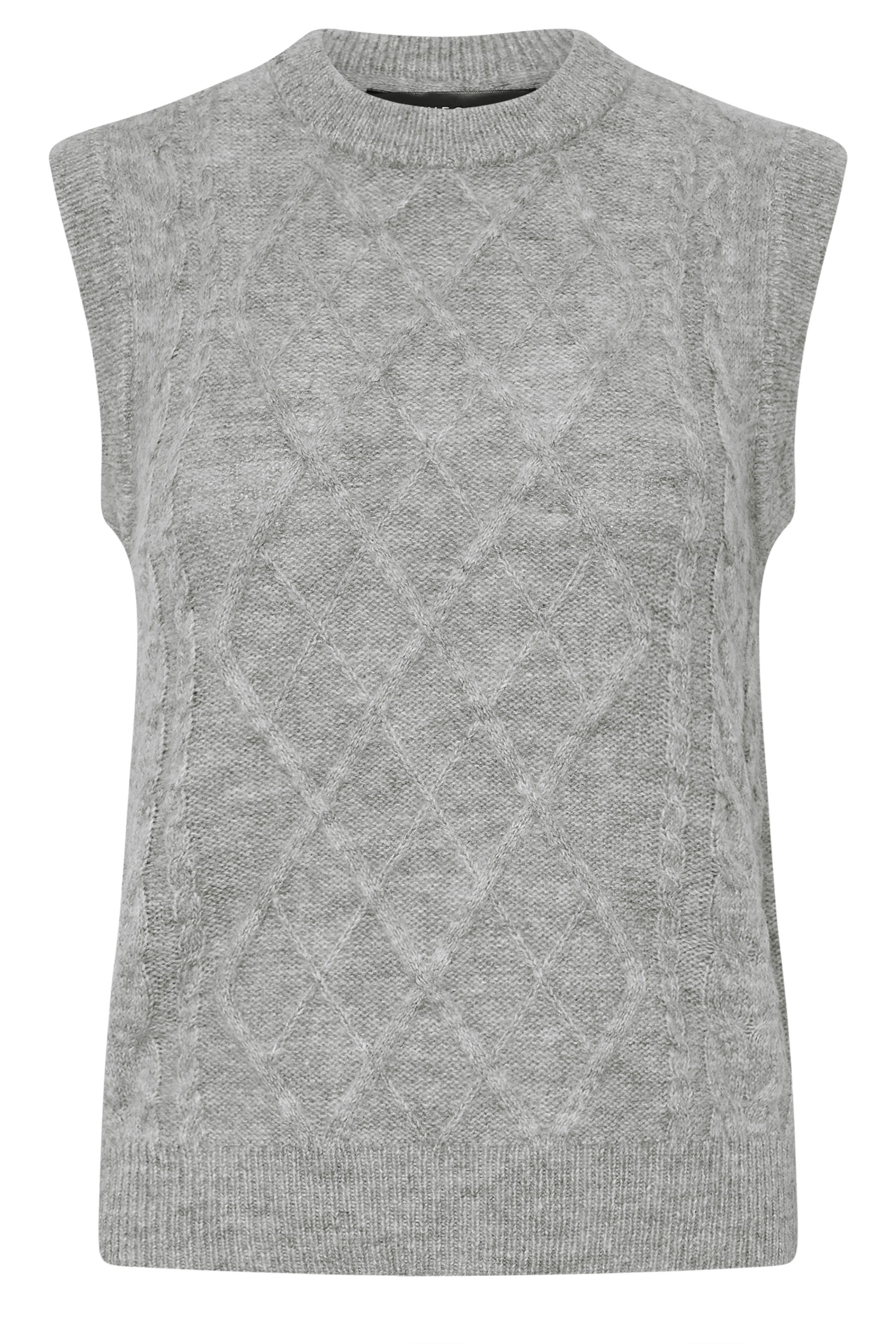 PixieGirl Petite Women's Grey Cable Knit Vest Top | PixieGirl 5