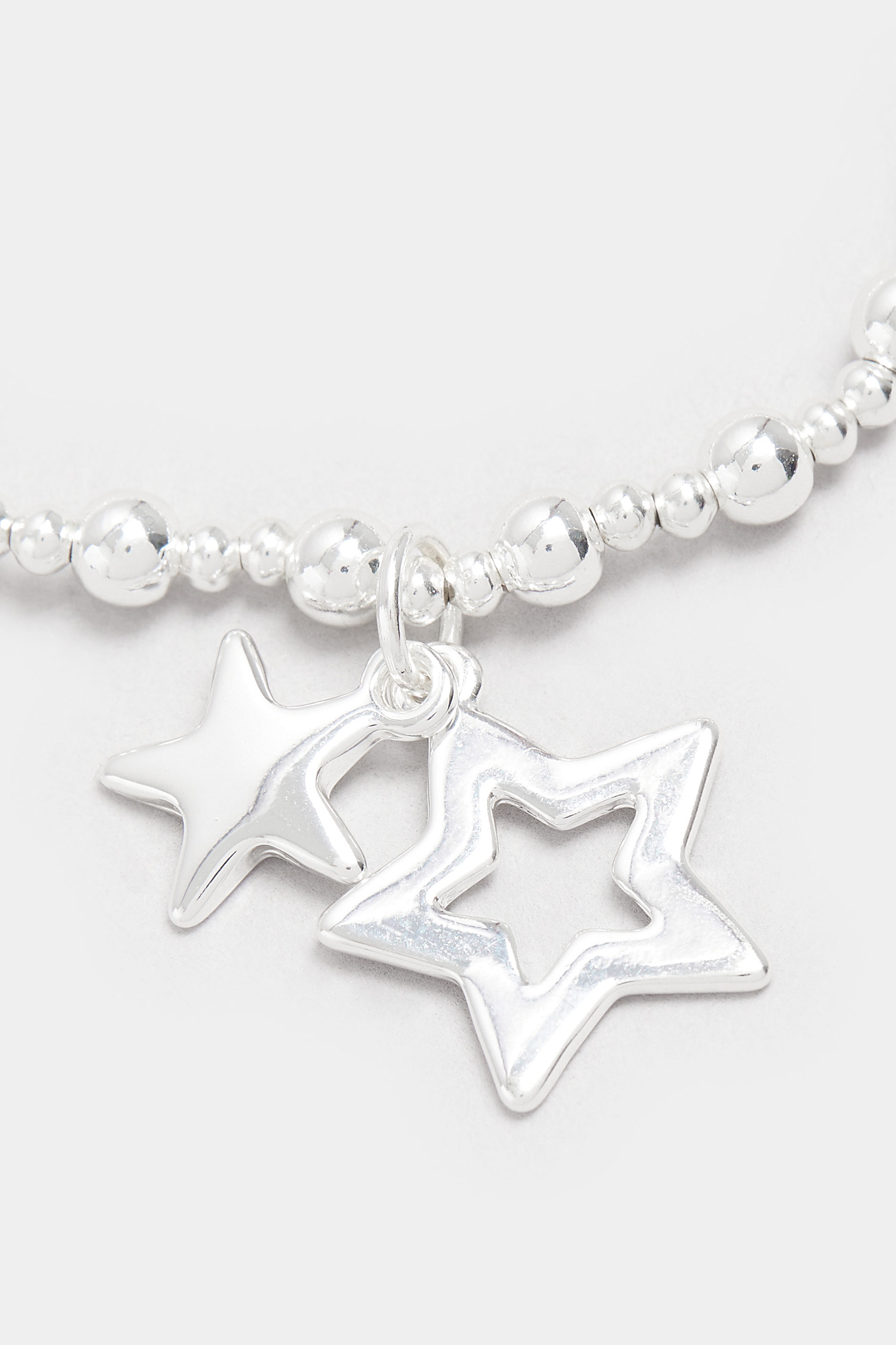 Silver Tone Star Stretch Bracelet | Yours Clothing 3