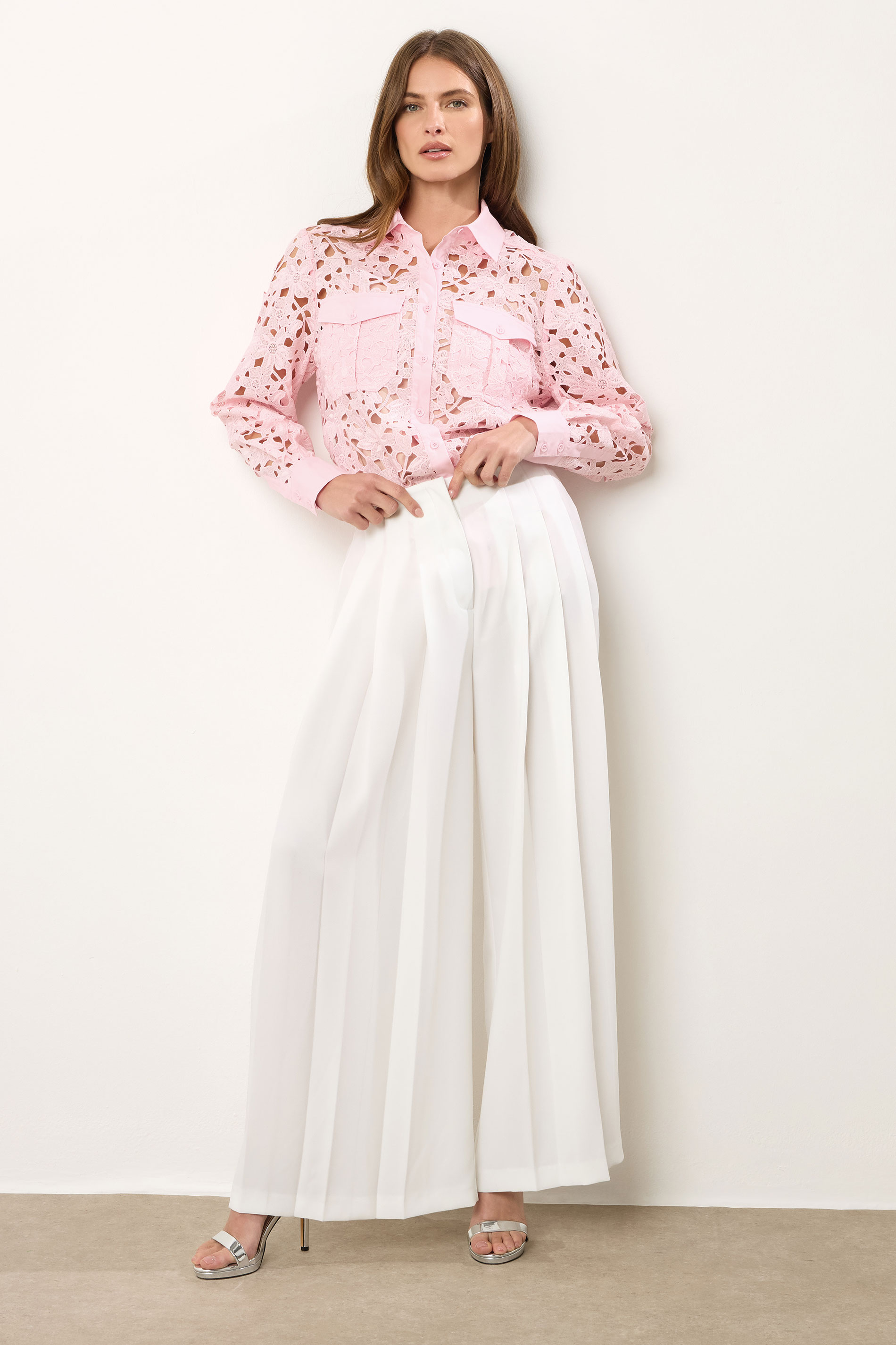 STAR Pink Lace Button Through Shirt | StarByJM 4