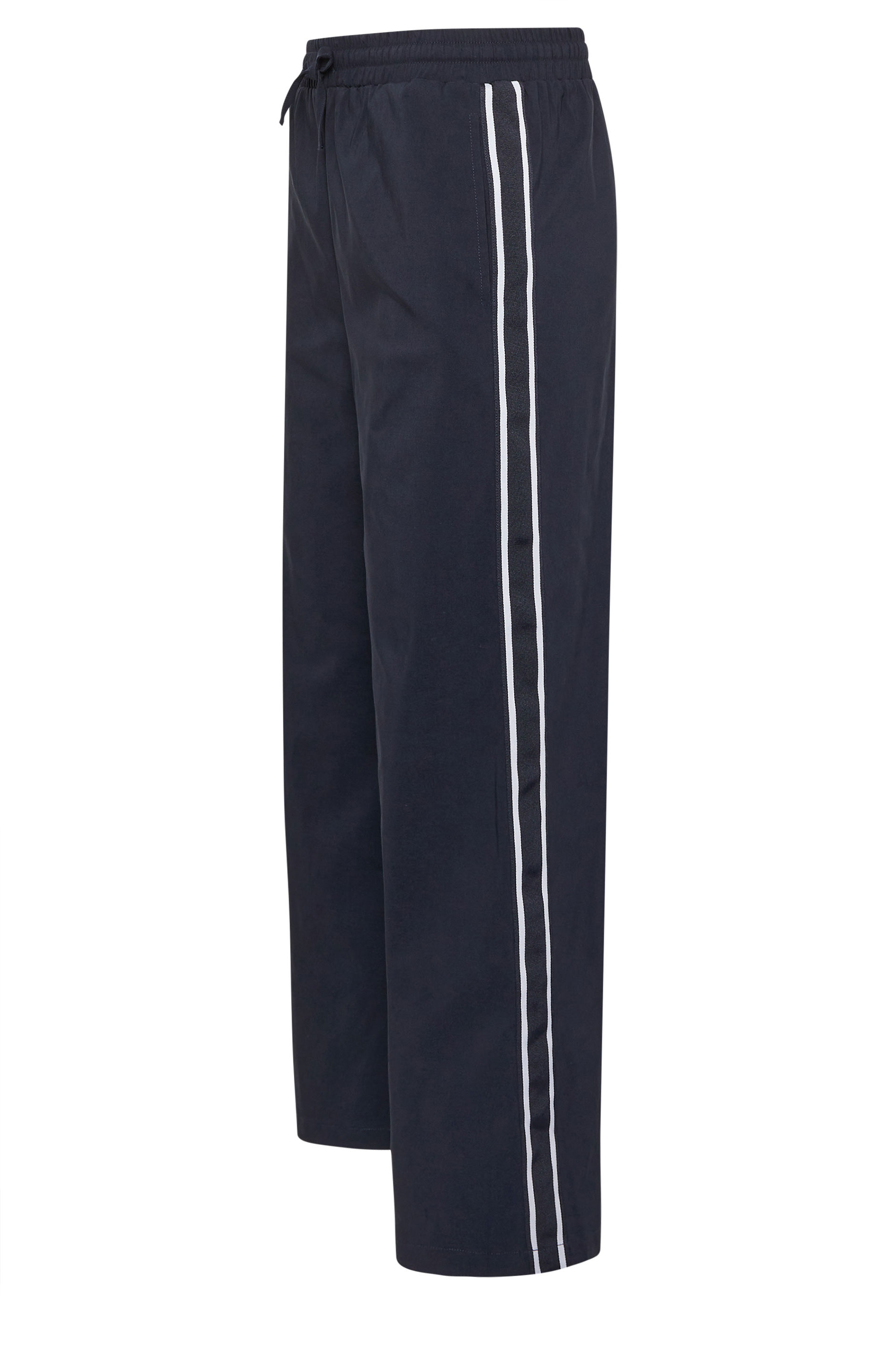 PixieGirl Petite Women's Navy Blue & White Side Stripe Trousers | PixieGirl 5