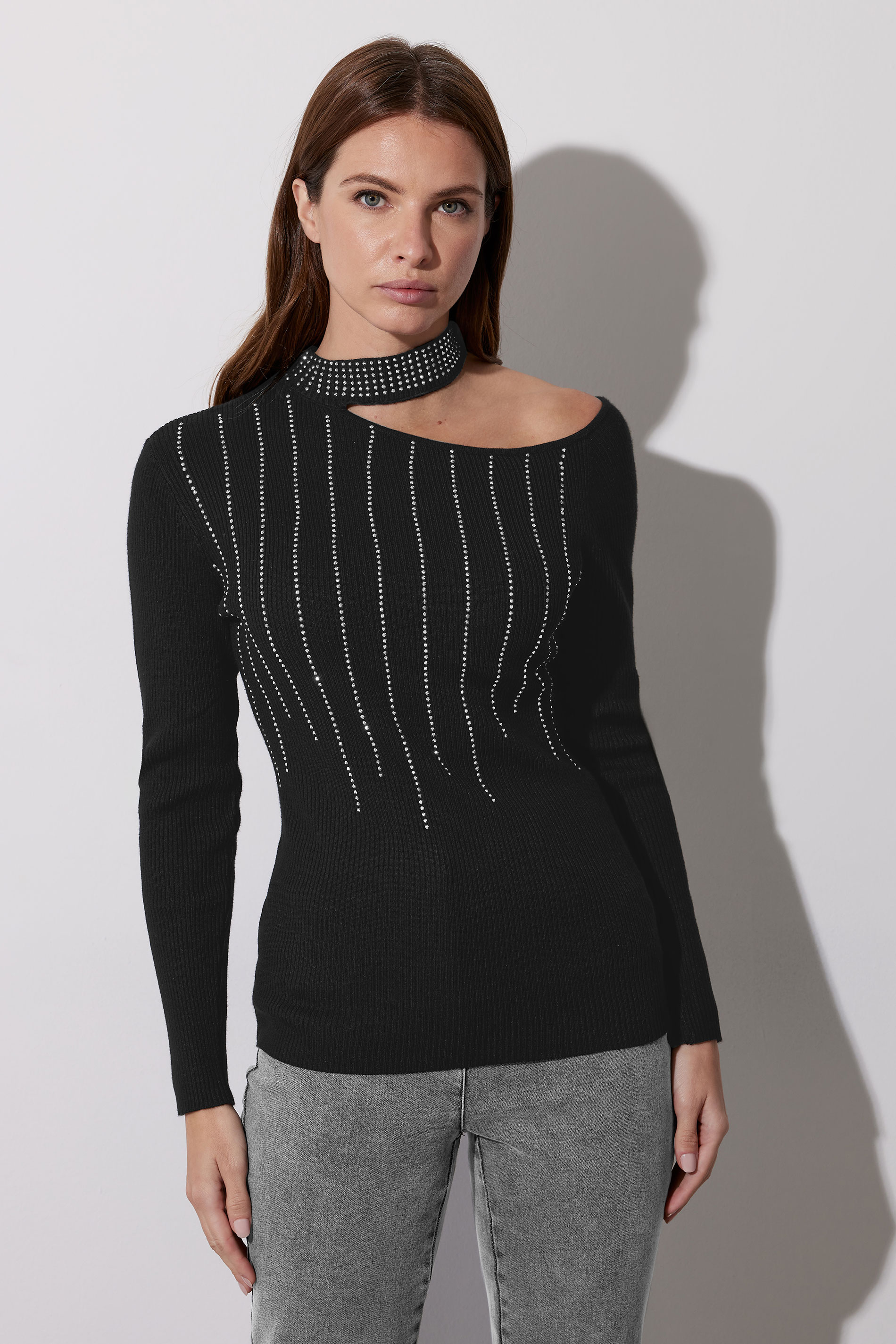 STAR Black Embellished Asymmetric Jumper | STAR x JM 4
