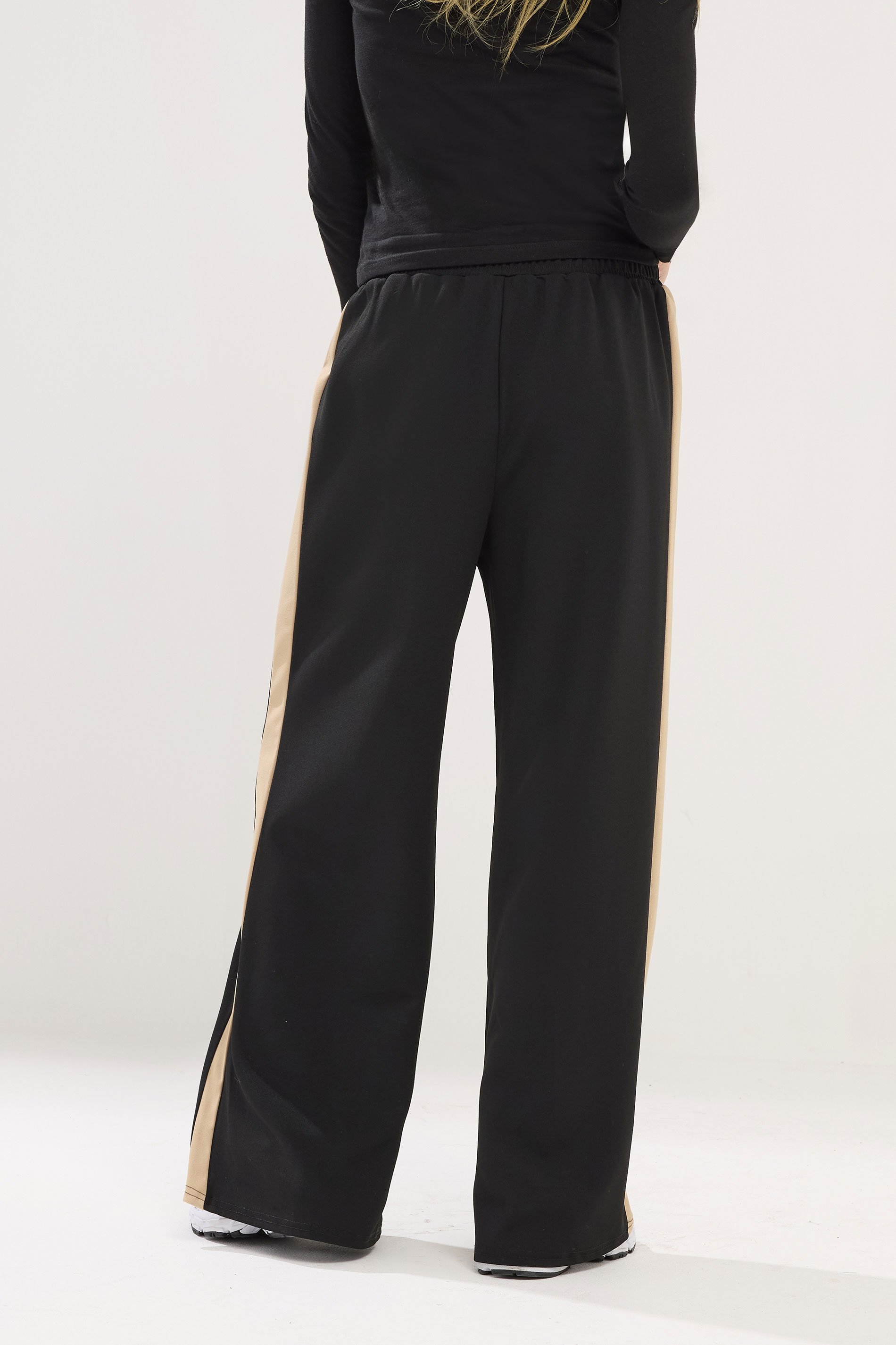 PixieGirl Petite Womens Black Side Stripe Trousers | PixieGirl 3