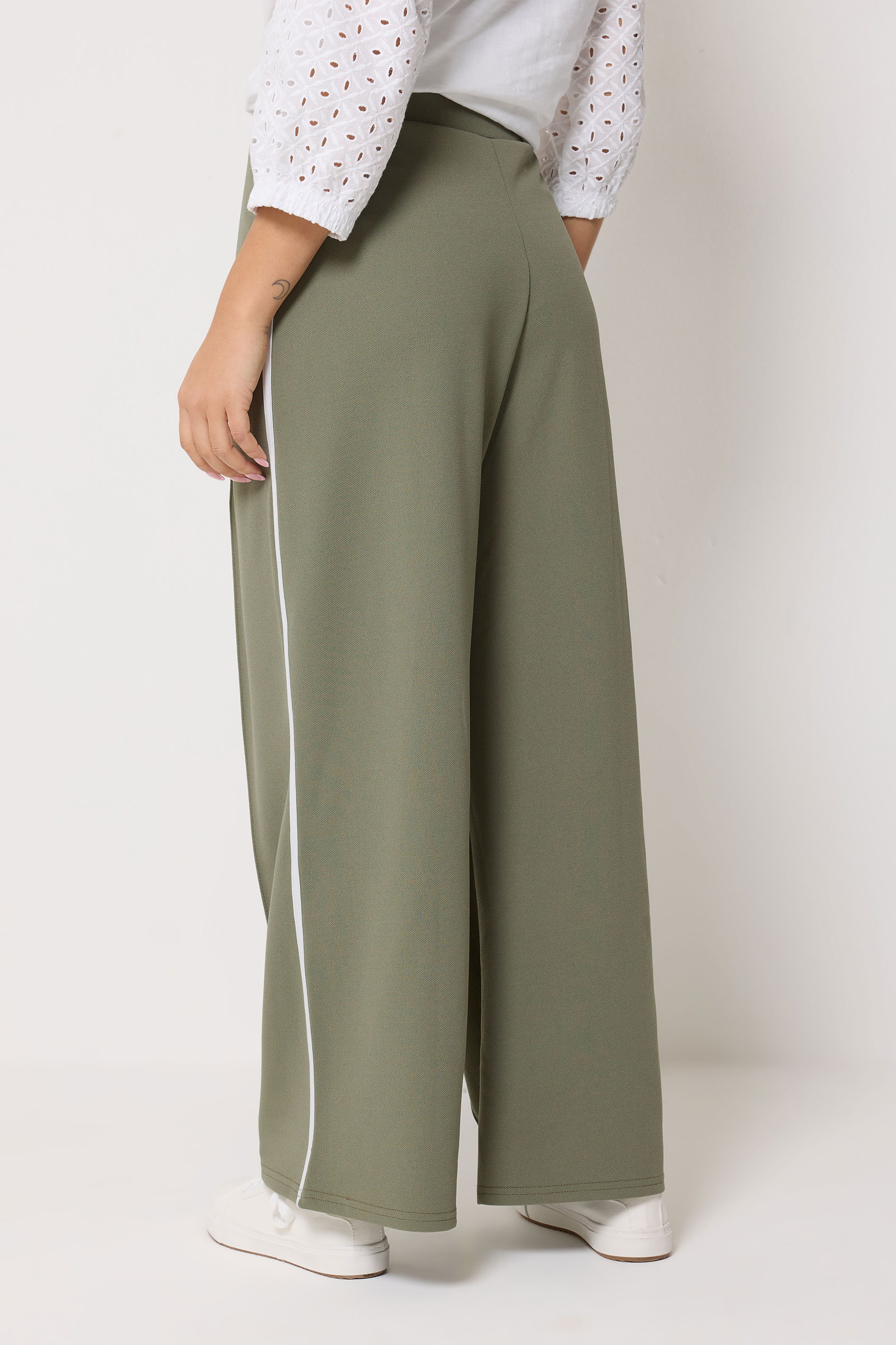 M&Co Petite Khaki Green Pintuck Trousers | M&Co 2