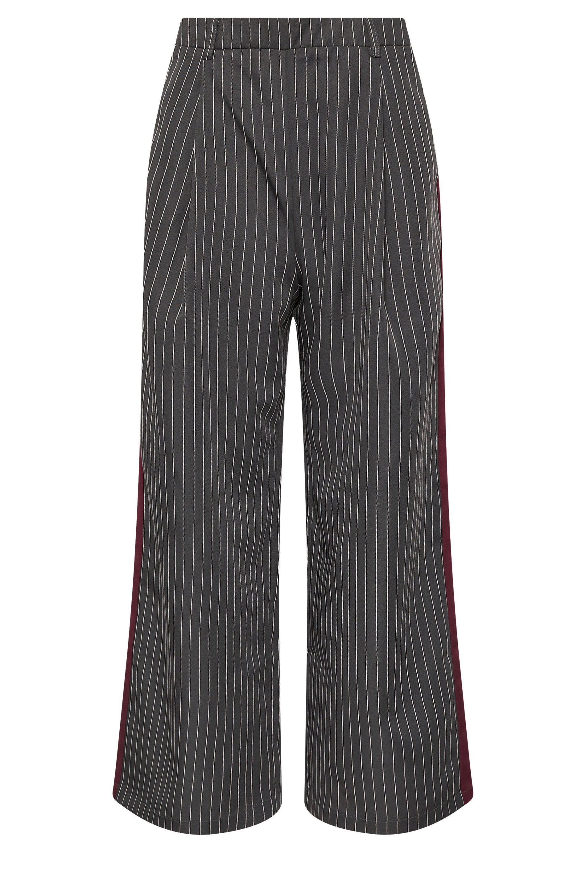 PixieGirl Petite Women's Grey Pinstripe Wide Leg Trouser | PixieGirl 5