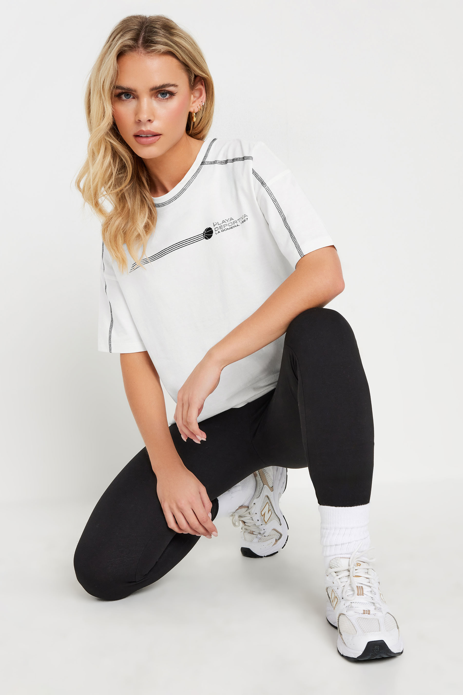 PixieGirl Petite Women's White Sports Graphic T-Shirt | PixieGirl 1