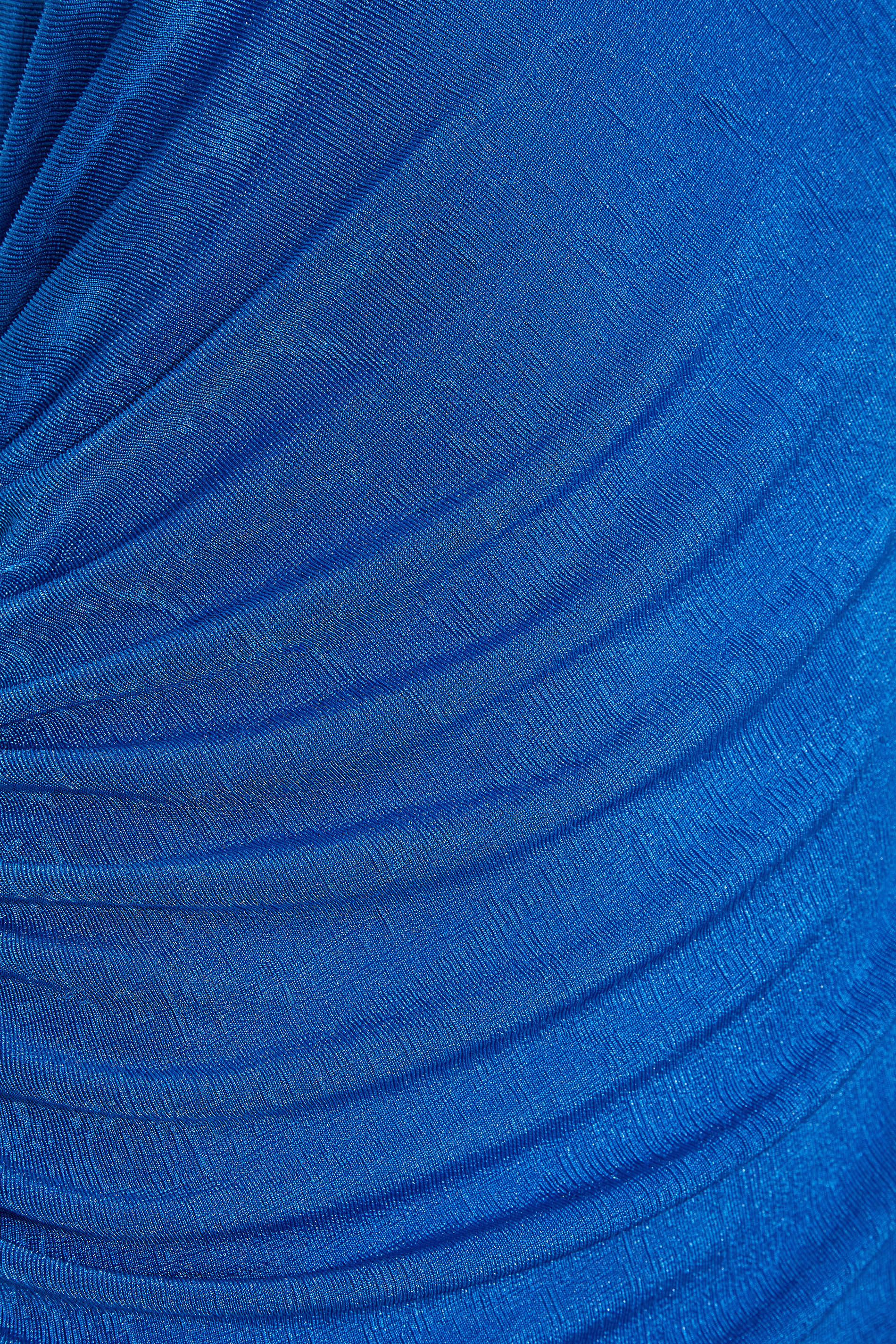 Petite Cobalt Blue Ruched One Shoulder Midi Dress | PixieGirl 5