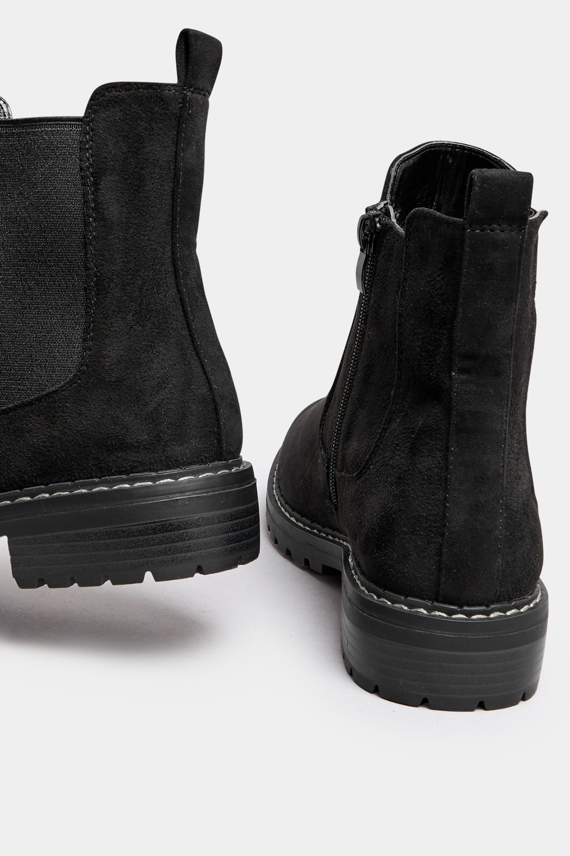 Black Faux Suede Chelsea Boots In Wide E & Extra Wide EEE Fit | Yours Clothing 4