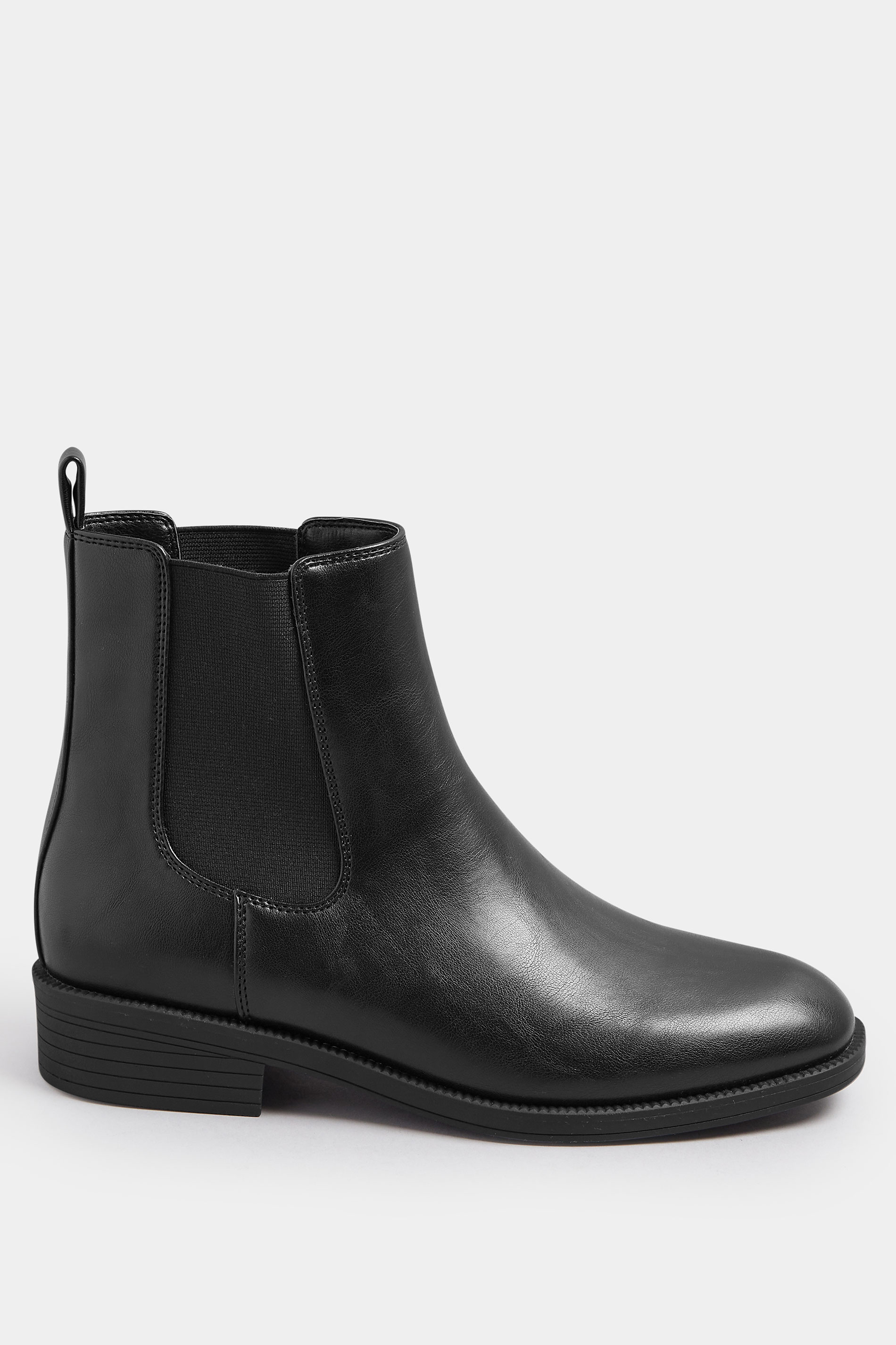 Black Faux Leather Chelsea Ankle Boots In Wide E Fit & Extra Wide EEE Fit | Yours Clothing 4