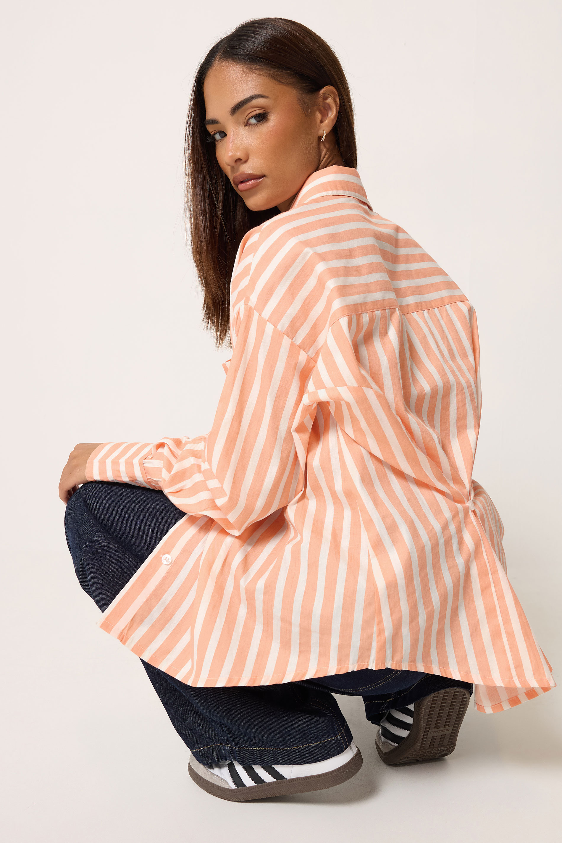 Pixiegirl Women's Pink Petite Stripe Button Shirt Size 8