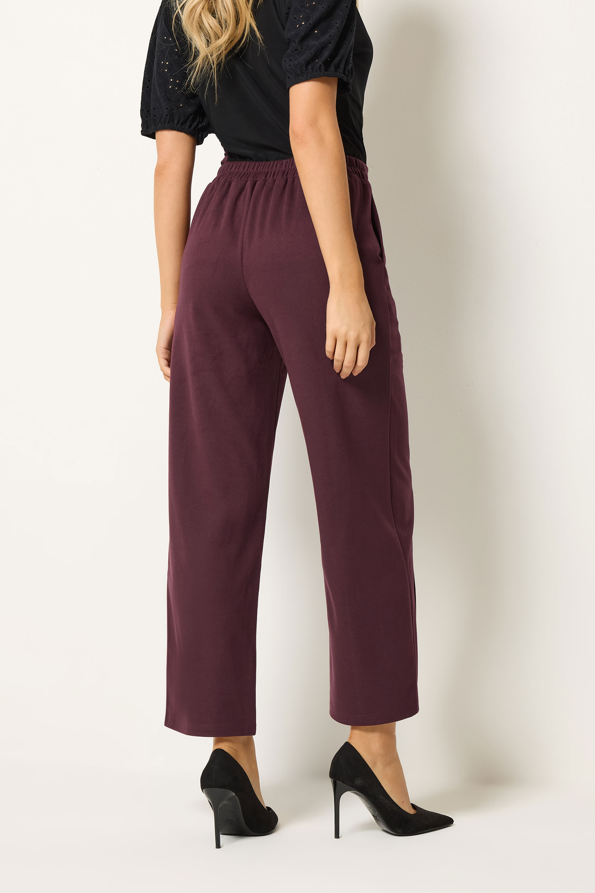 M&Co Berry Purple Pintuck Trousers | M&Co 2