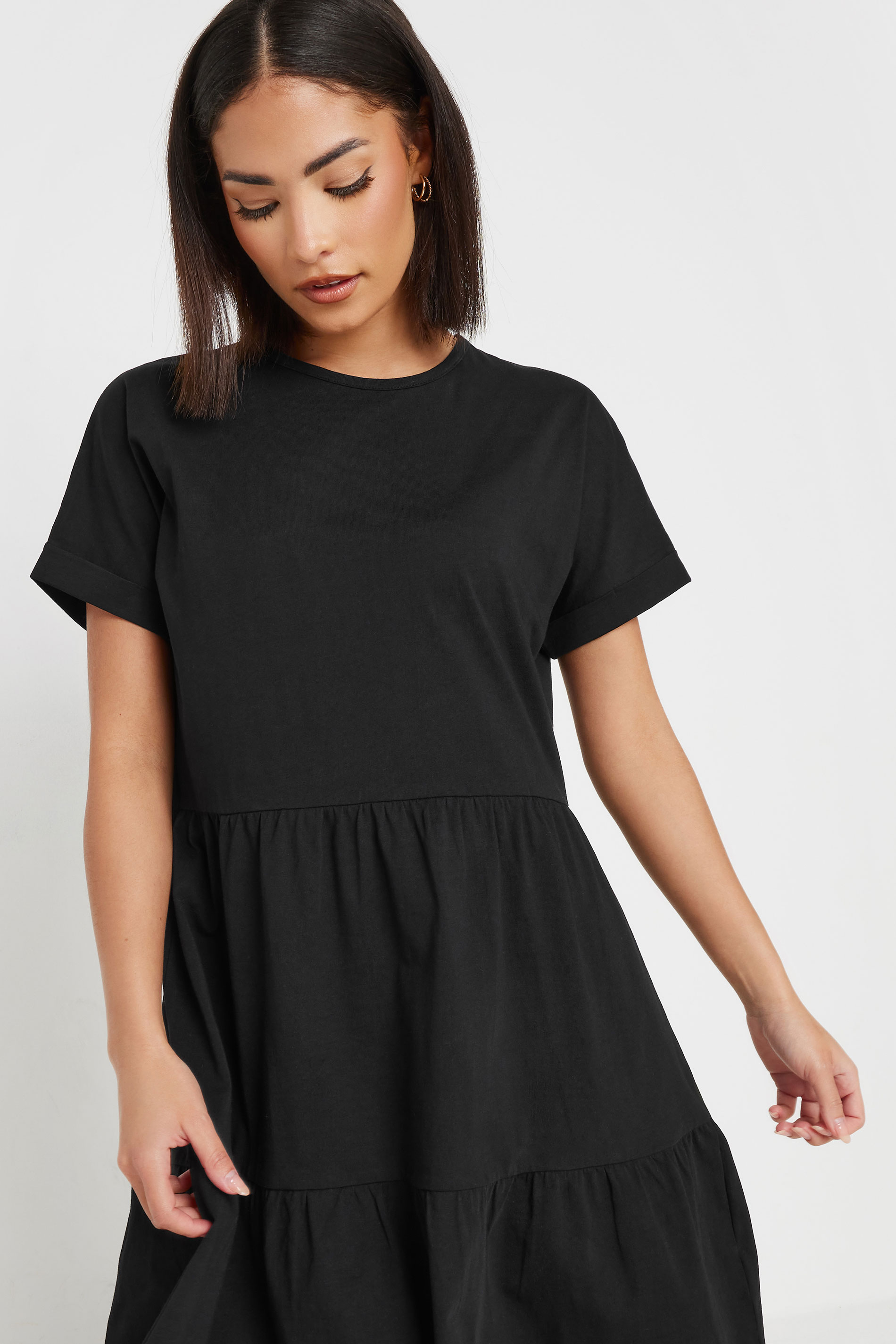 PixieGirl Petite Women's Black Tiered Smock Dress | PixieGirl 4