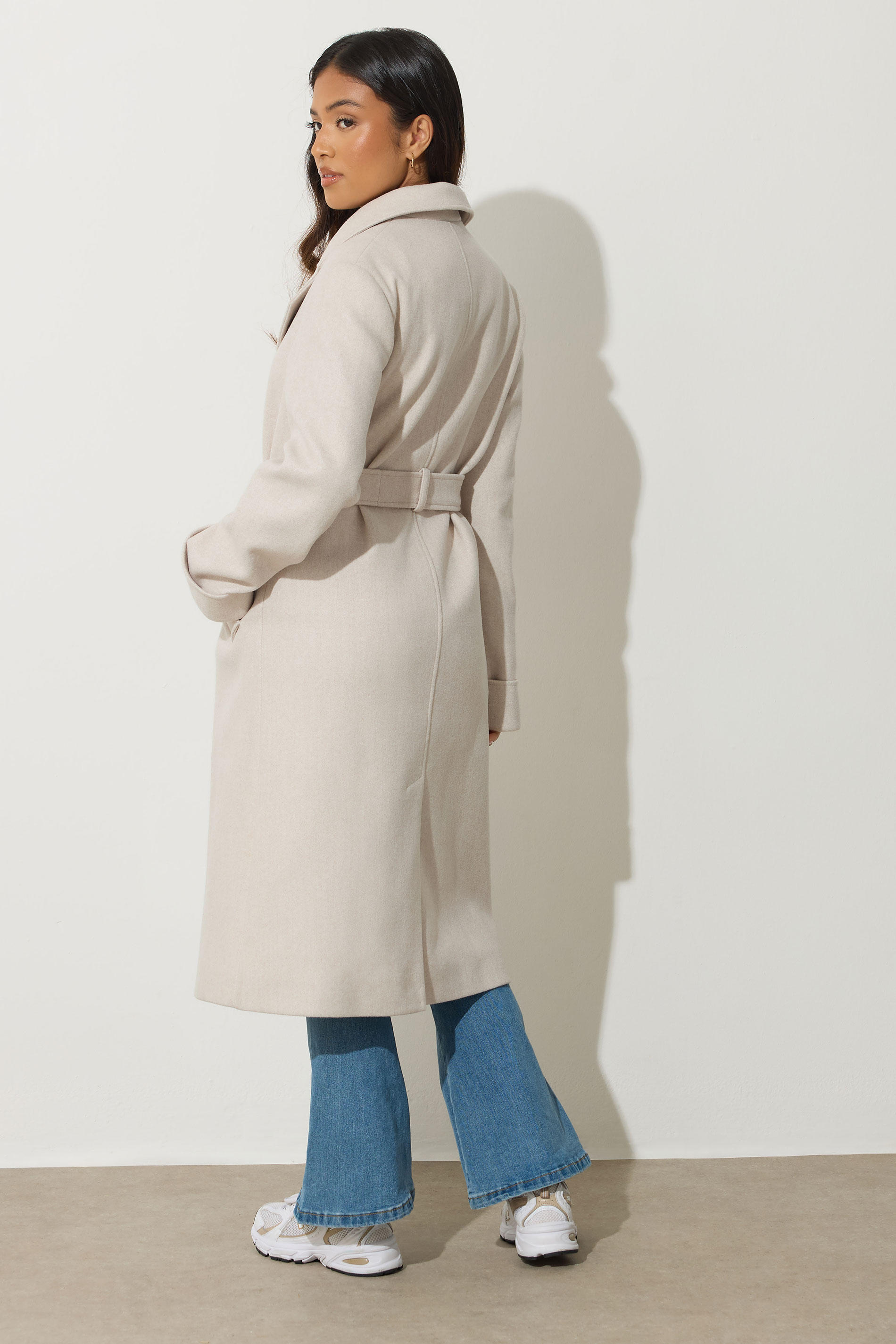 PixieGirl Petite Women's Natural Brown Wrap Belt Coat | PixieGirl 4