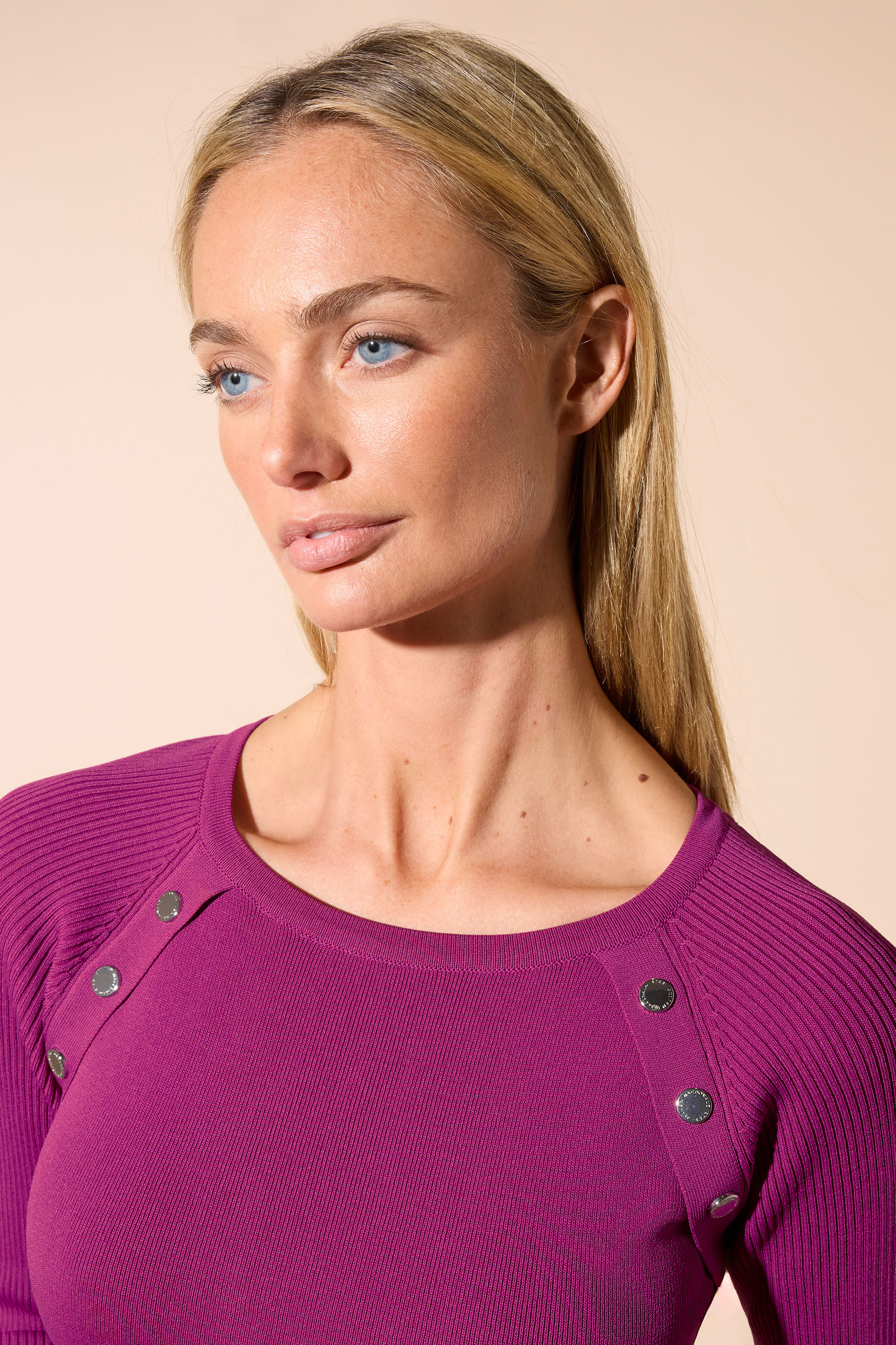 STAR Fuchsia Pink Ribbed Button Dress | StarByJM 4