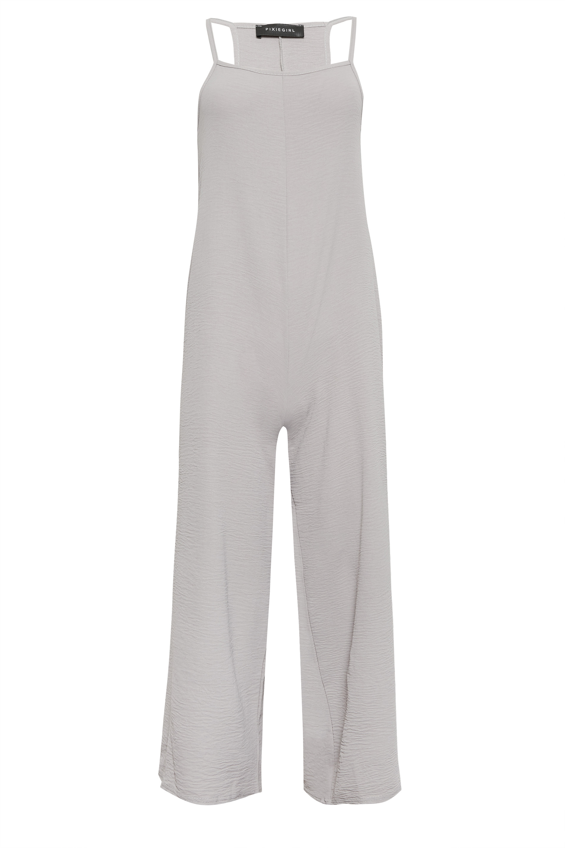 Petite Grey Crepe Wide Leg Jumpsuit | PixieGirl 6