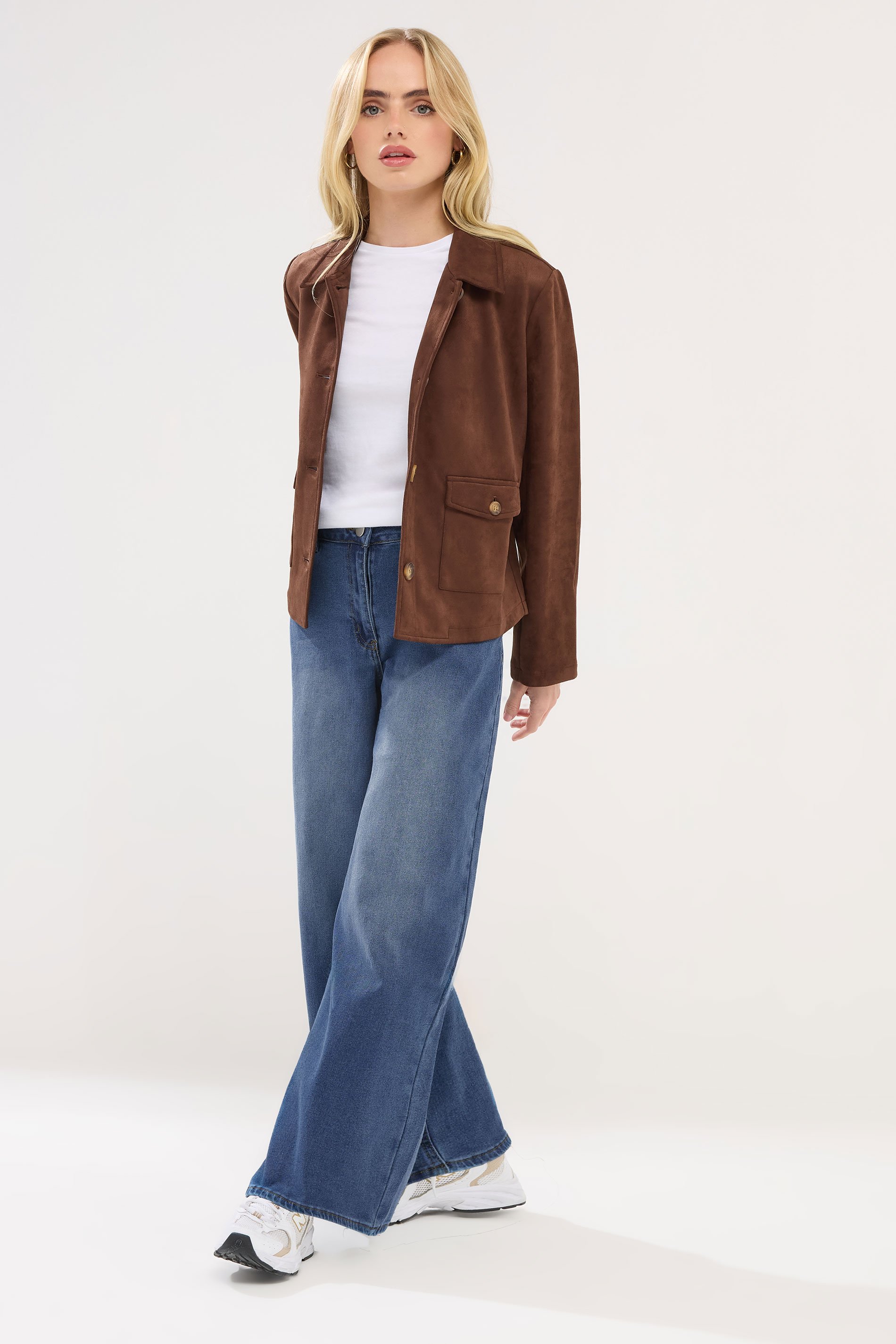 PixieGirl Petite Women's Dark Blue Palazzo Wide Leg Jeans | PixieGirl  1