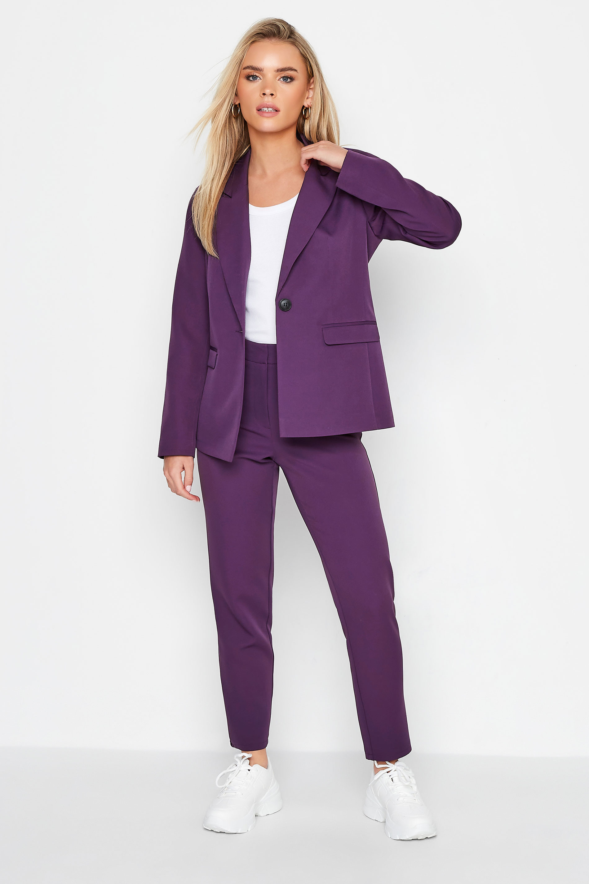 Petite Purple Scuba Lined Blazer | PixieGirl 2
