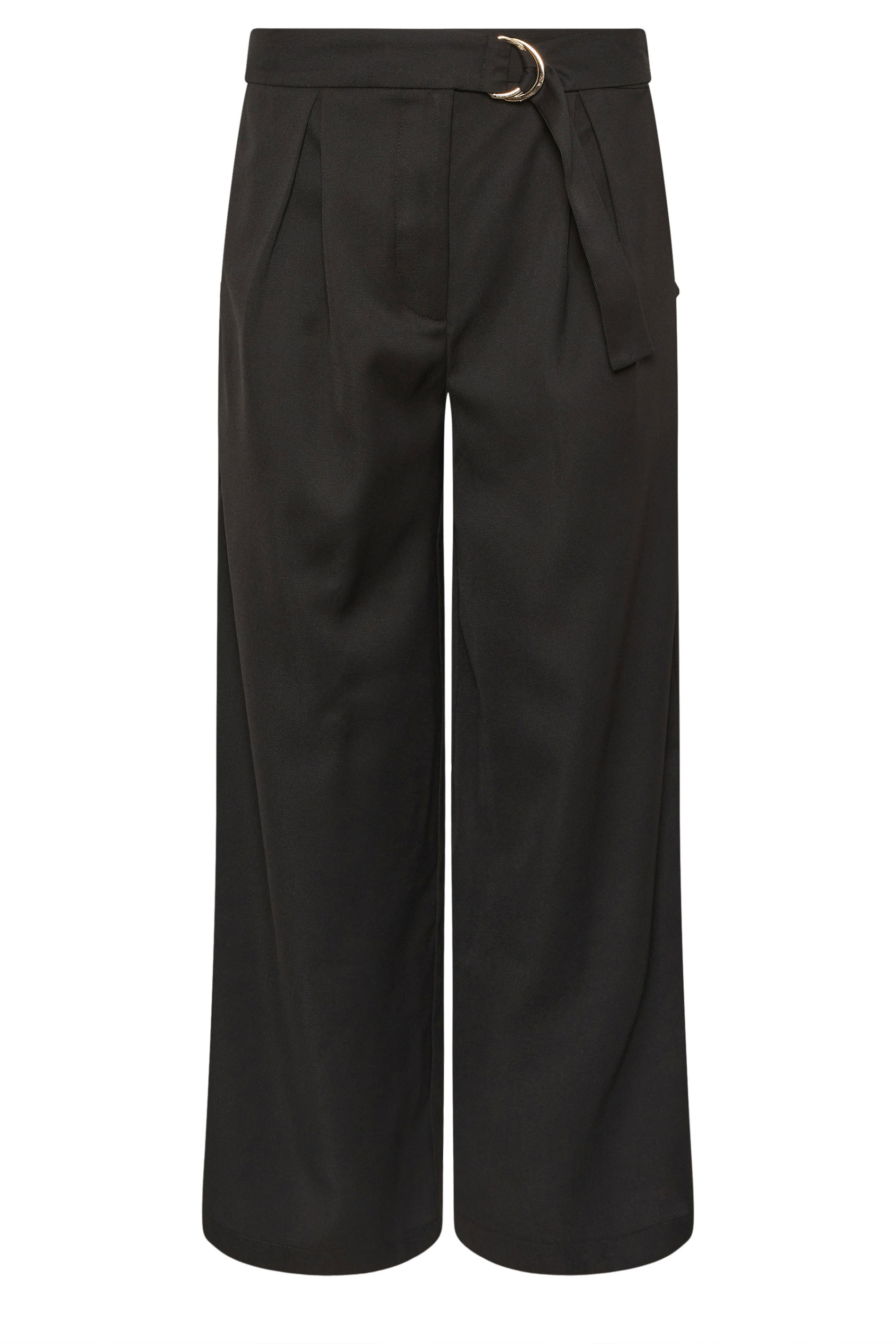PixieGirl Petite Women's Black Belted Wide Leg Trousers | PixieGirl 5
