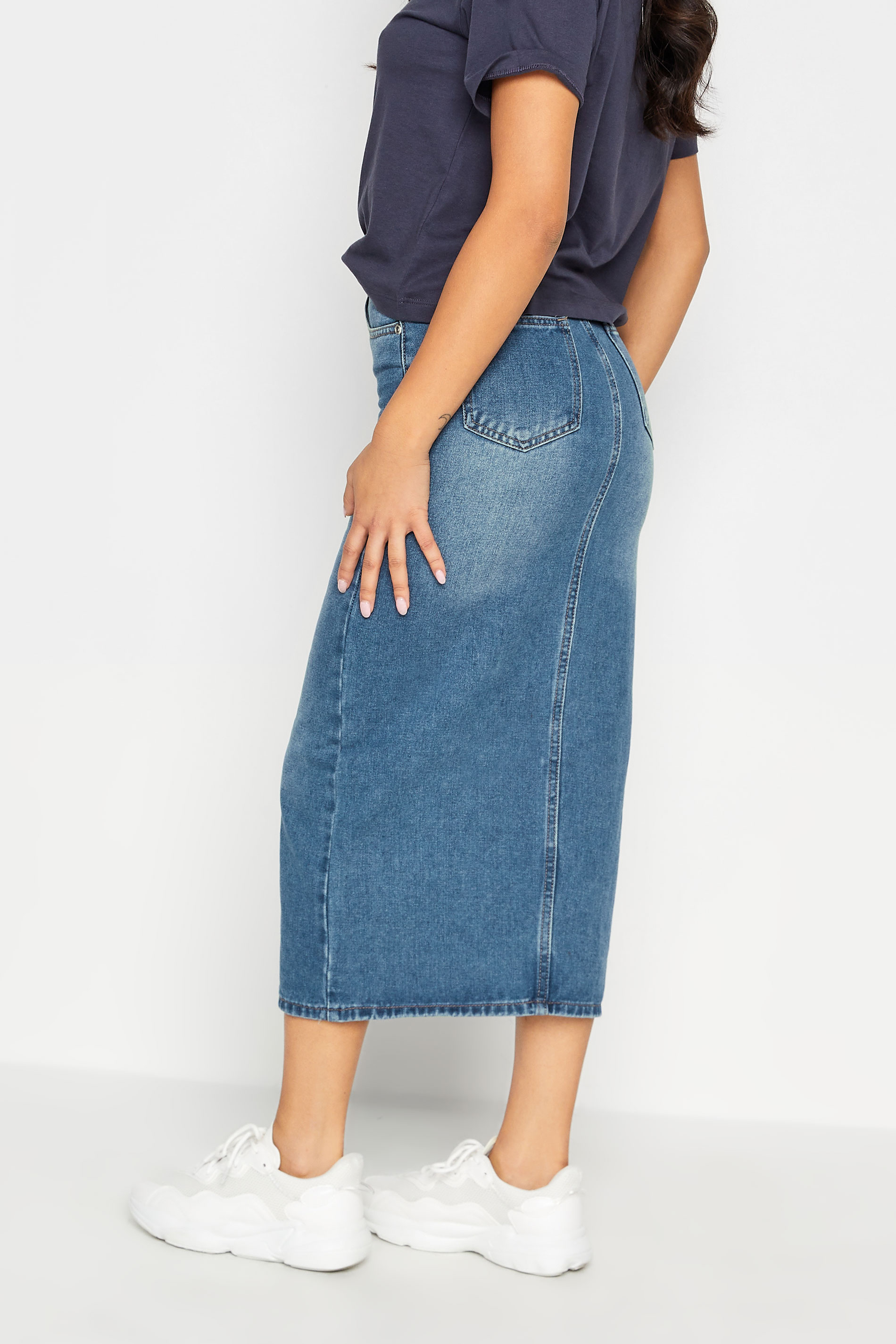 PixieGirl Blue Denim Midi Skirt | PixieGirl 2