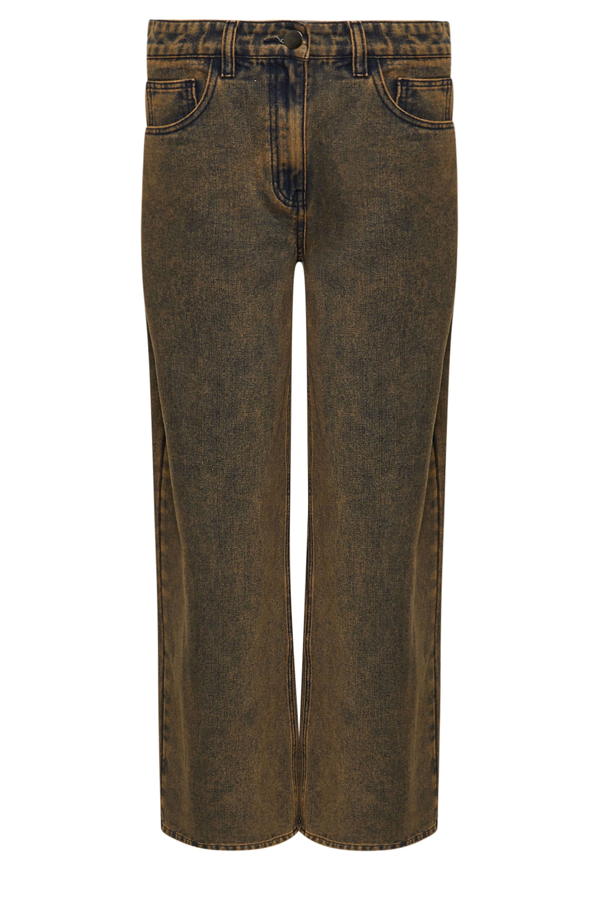 PixieGirl Petite Women's Brown Acid Wash Non-Stretch Wide Leg Jean | PixieGirl 5