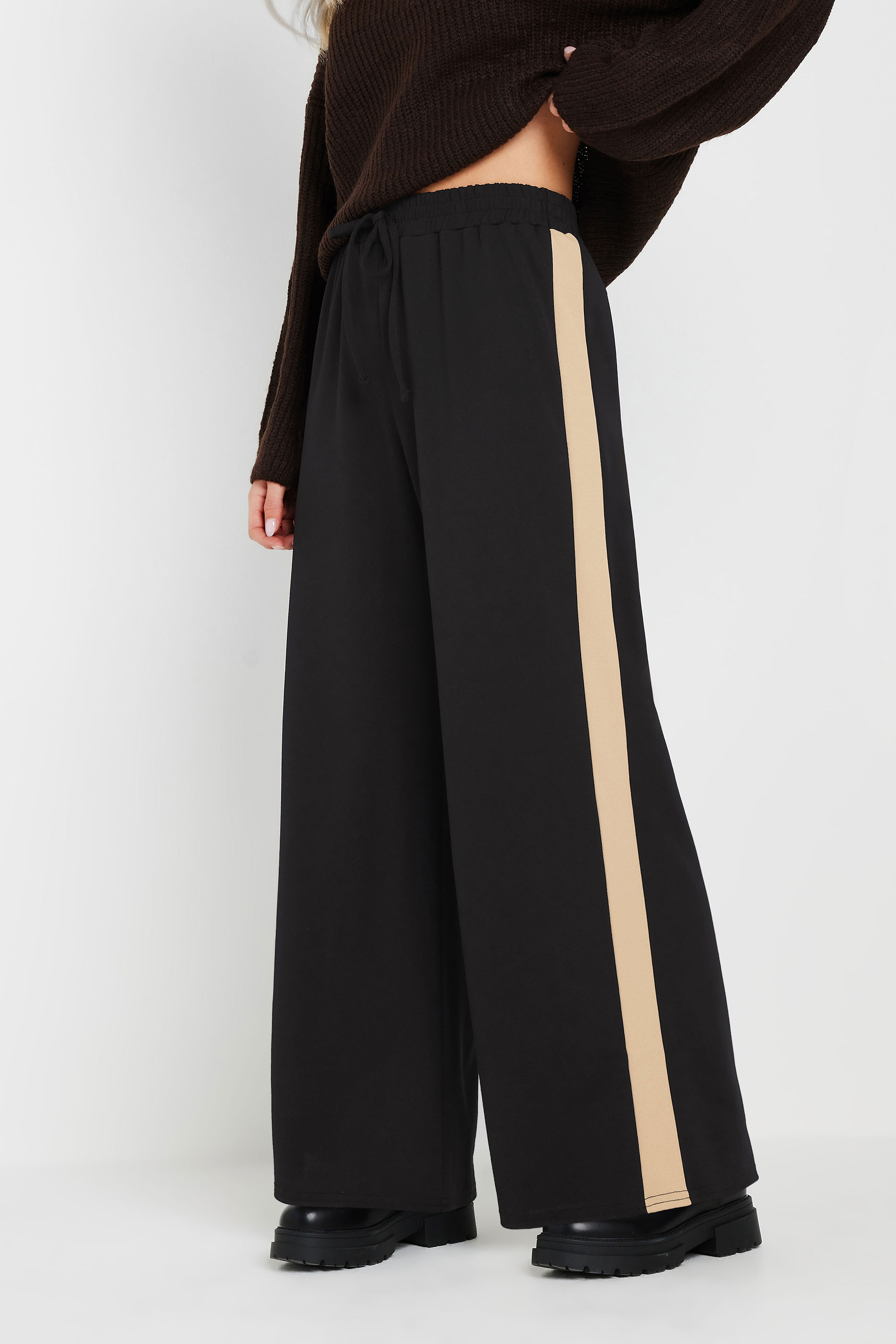 PixieGirl Petite Women's Black Side Stripe Joggers | PixieGirl 2