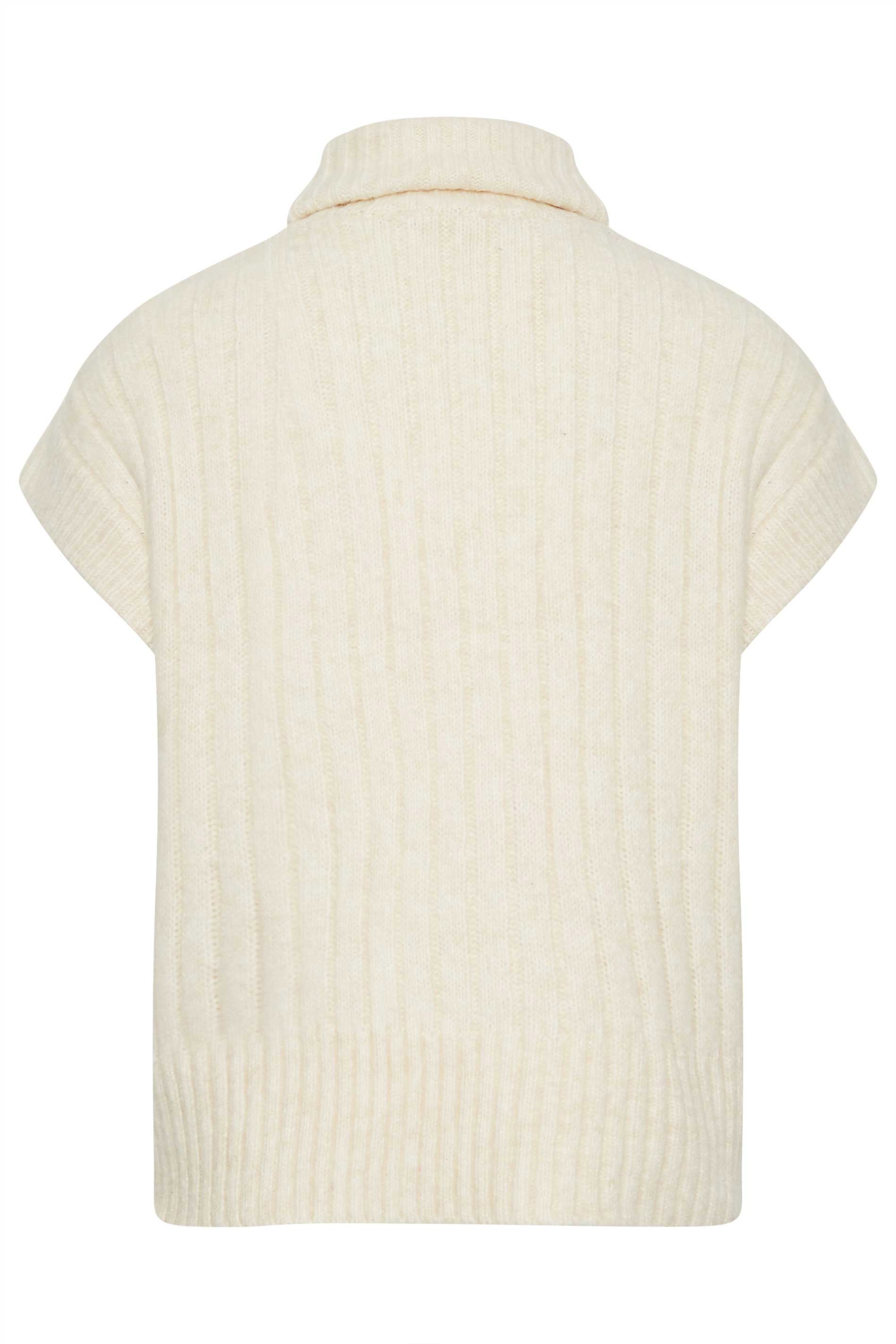 PixieGirl Ivory White Ribbed Roll Neck Knitted Top | PixieGirl 8