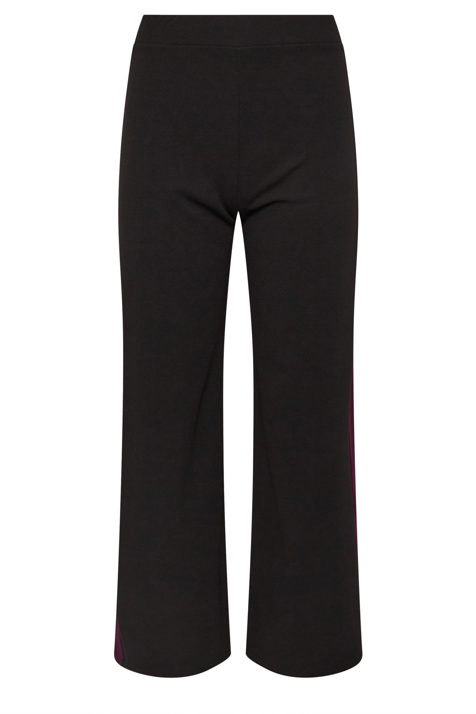 PixieGirl Petite Women's Burgundy Red Stripe Wide Leg Trousers | PixieGirl 8