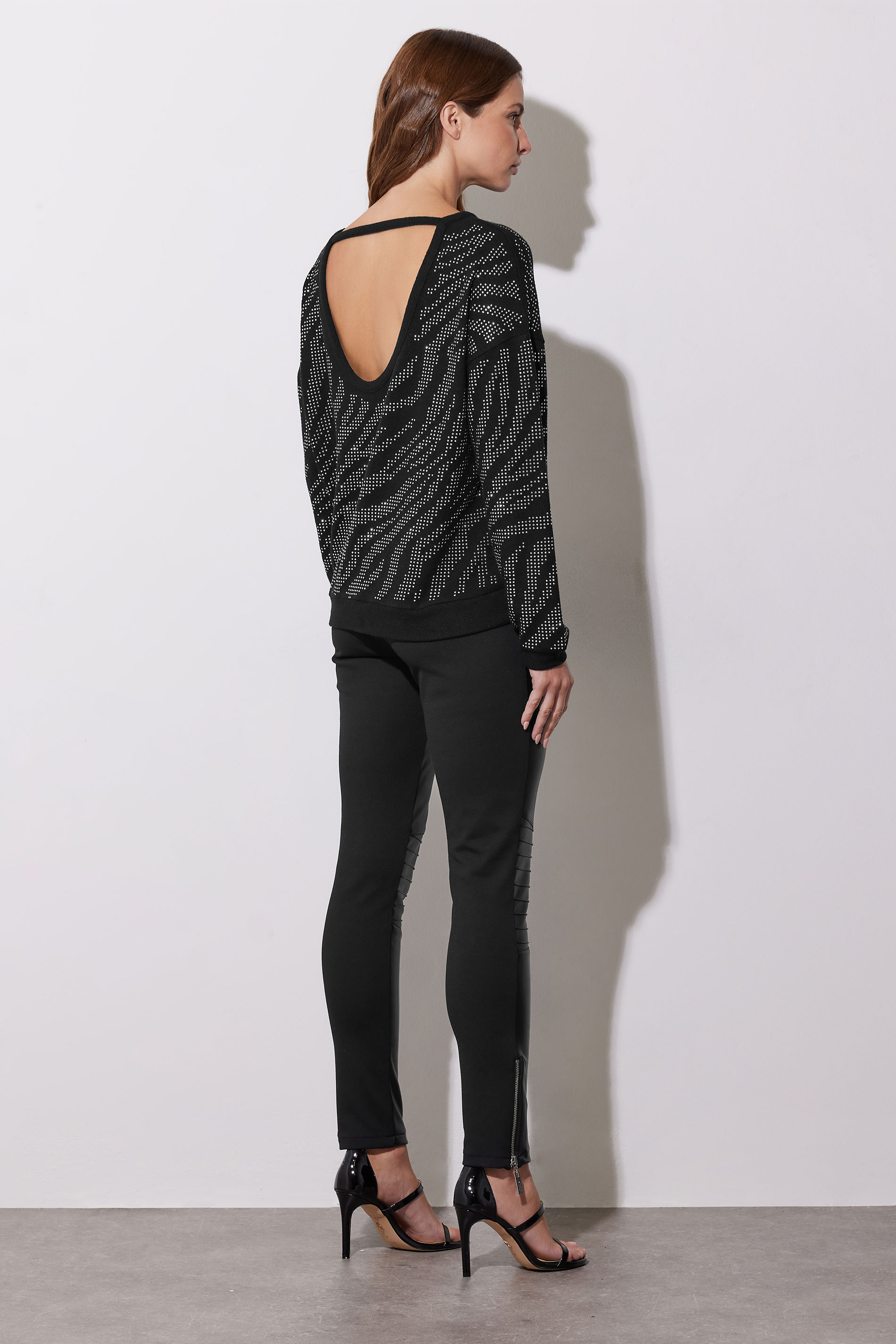 STAR Black Animal Diamante Embellished Jumper | StarByJM 2