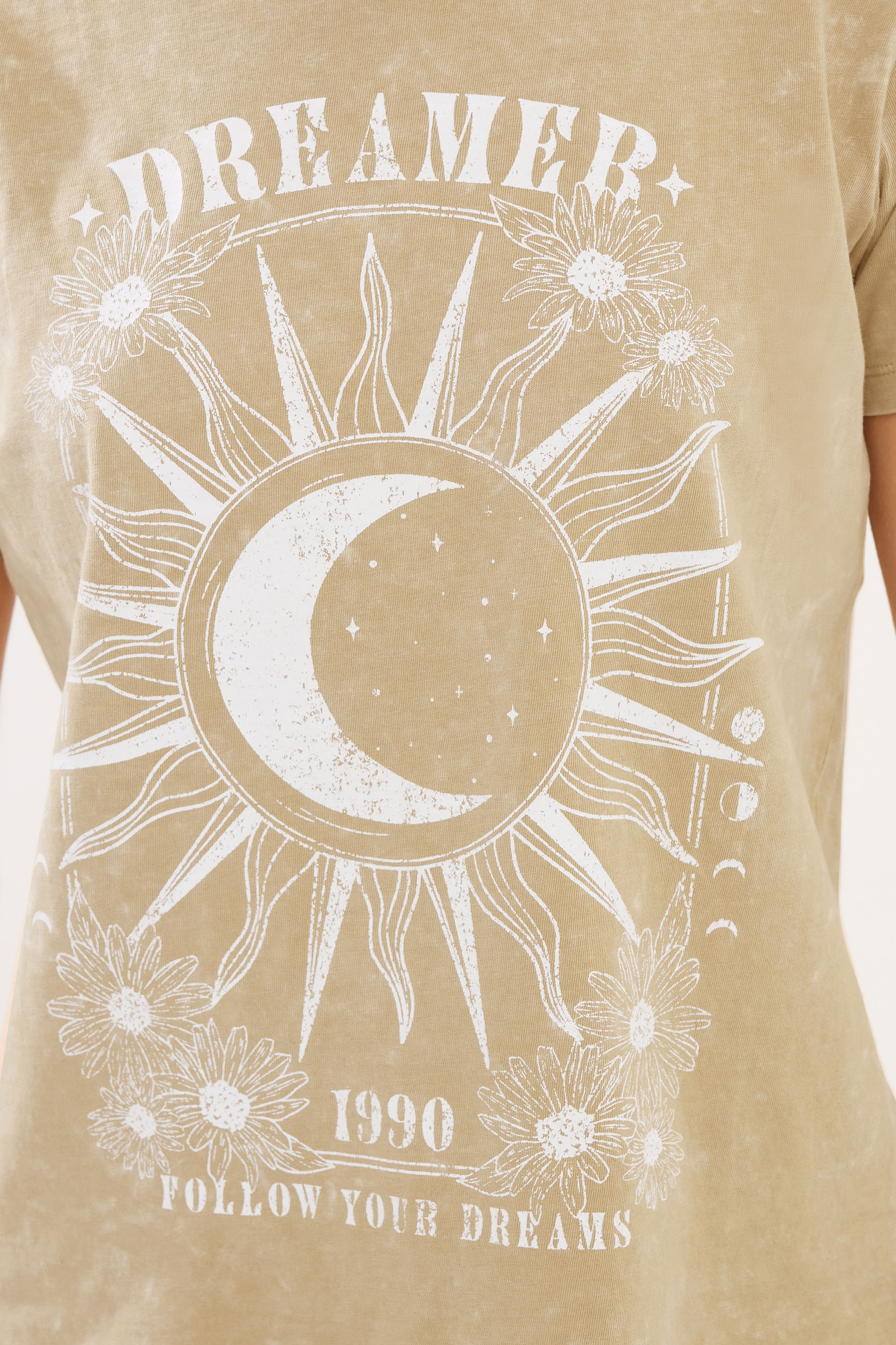 PixieGirl Petite Women's Natural Brown 'Dreamer' Slogan T-Shirt | PixieGirl 4