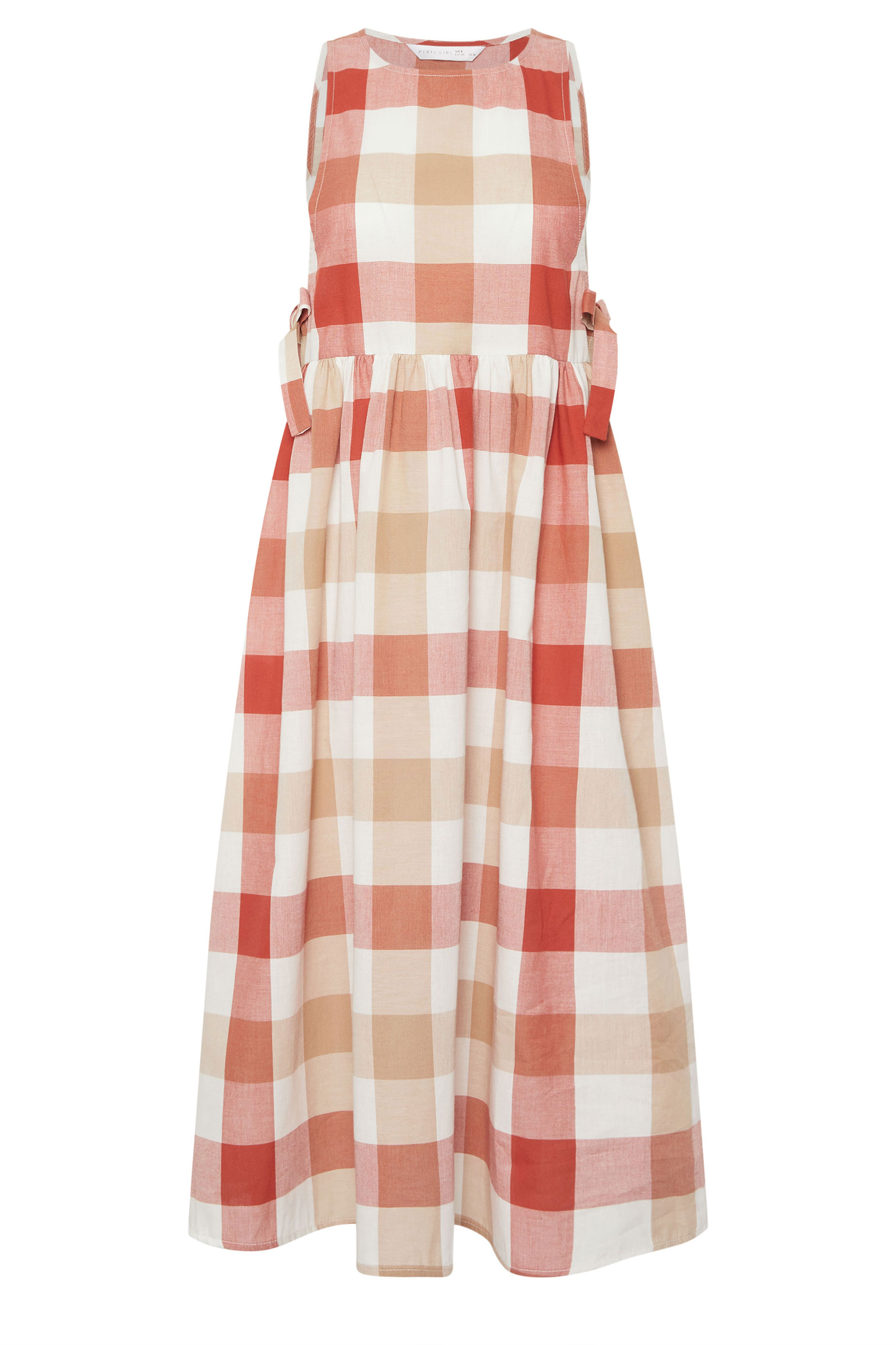 PixieGirl Petite Women's Pink Check Midi Dress | PixieGirl 5