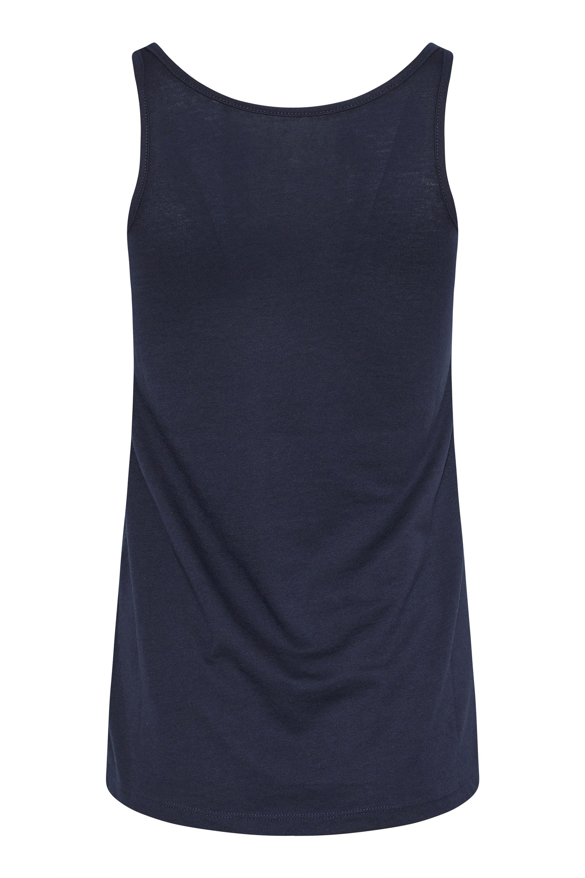 Petite Navy Blue Dipped Hem Vest Top | PixieGirl 7