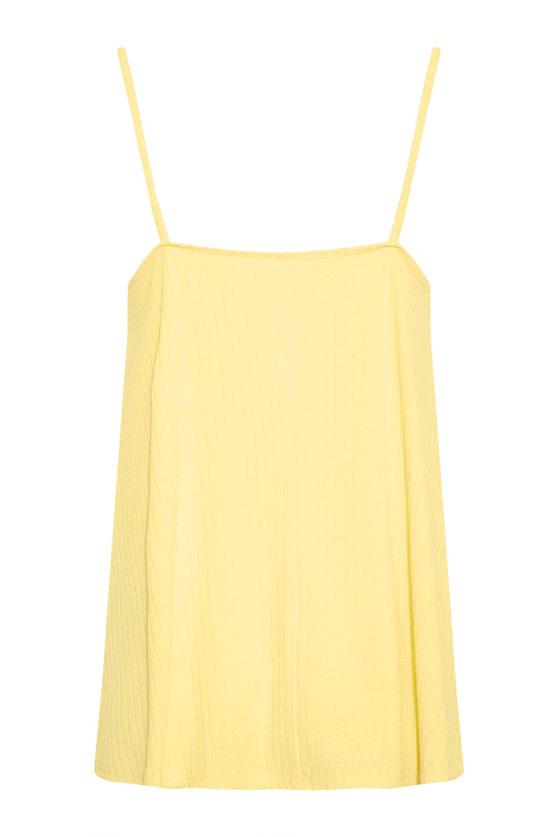 Petite Yellow Ribbed Swing Cami Top | PixieGirl  6