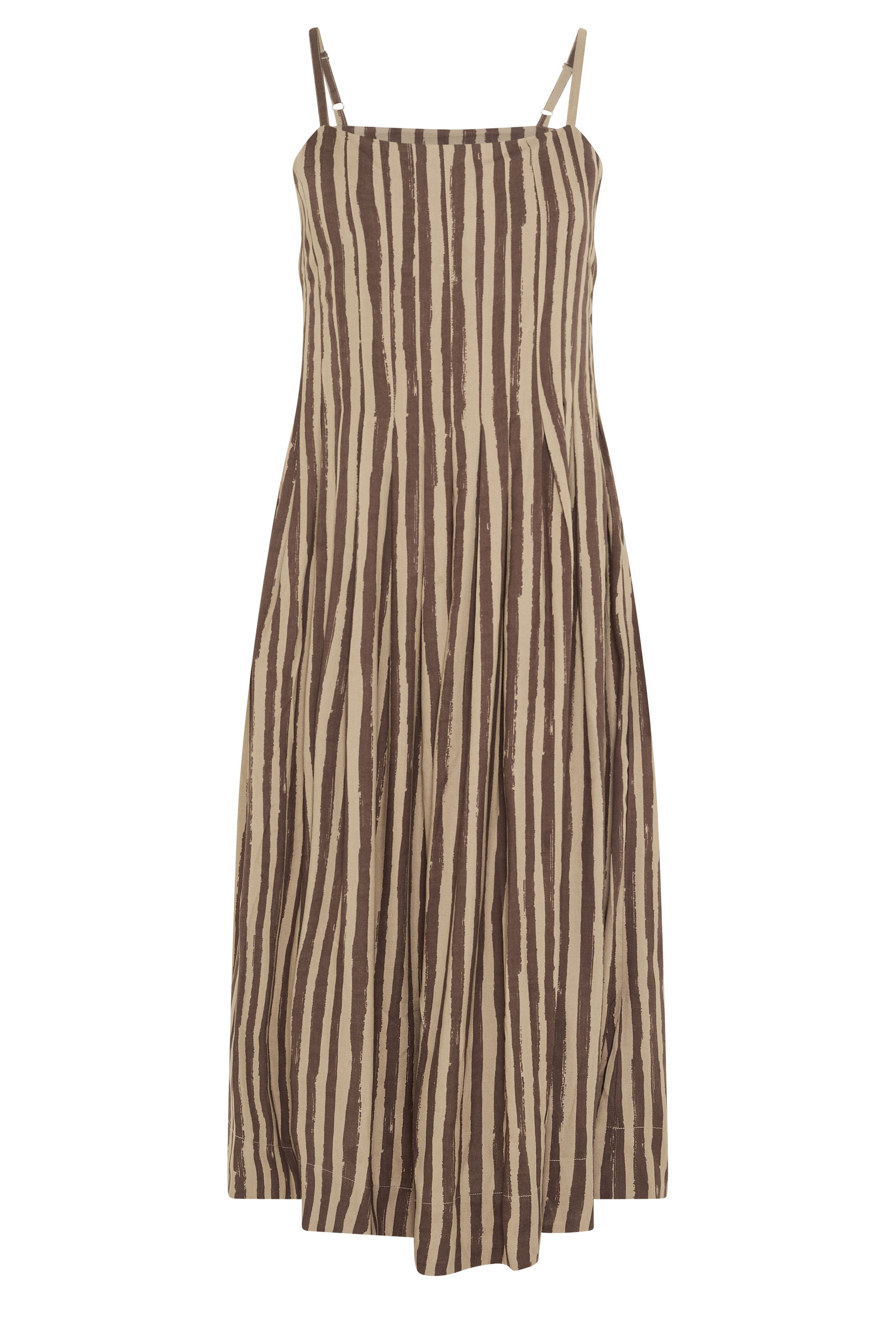 PixieGirl Petite Women's Brown Stripe Midi Dress | PixieGirl 5