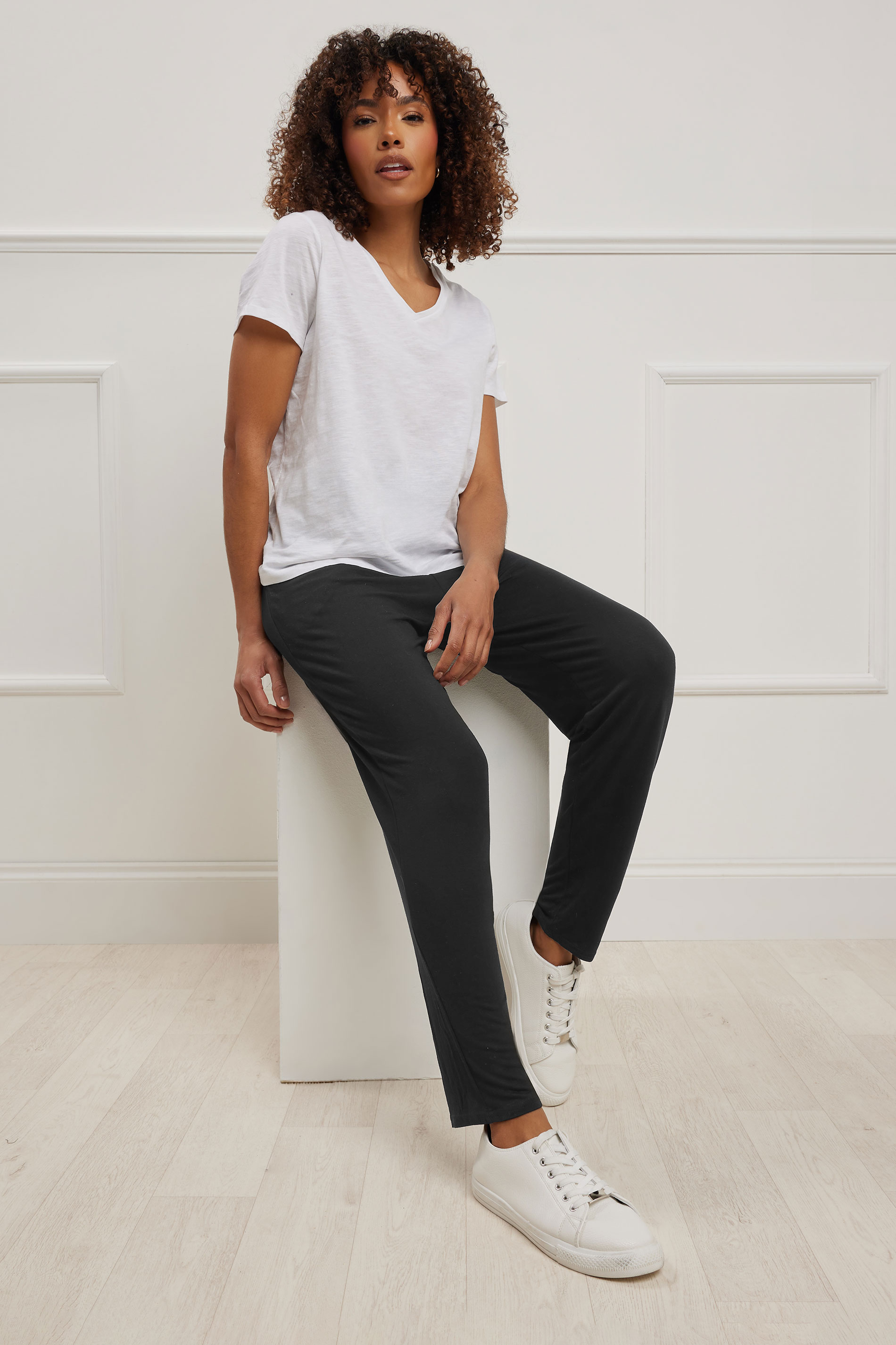 M&Co Black Soft Jersey Hareem Trousers | M&Co 3