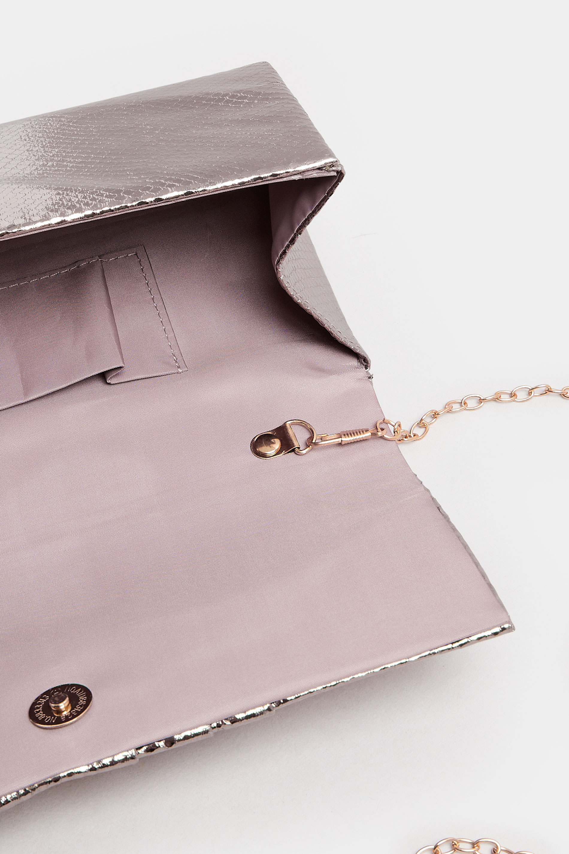 Gold Faux Leather Metallic Clutch Bag | Yours Clothing 5