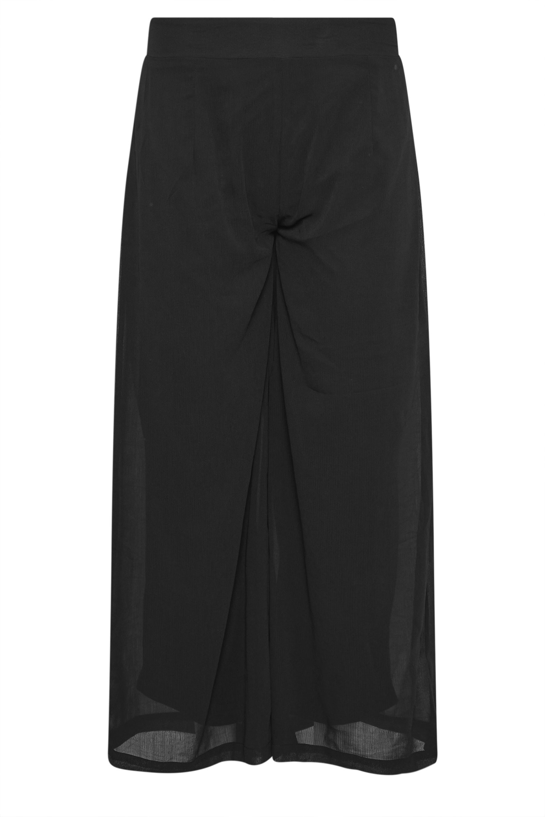 PixieGirl Petite Women's Black Chiffon Palazzo Trousers | PixieGirl 6