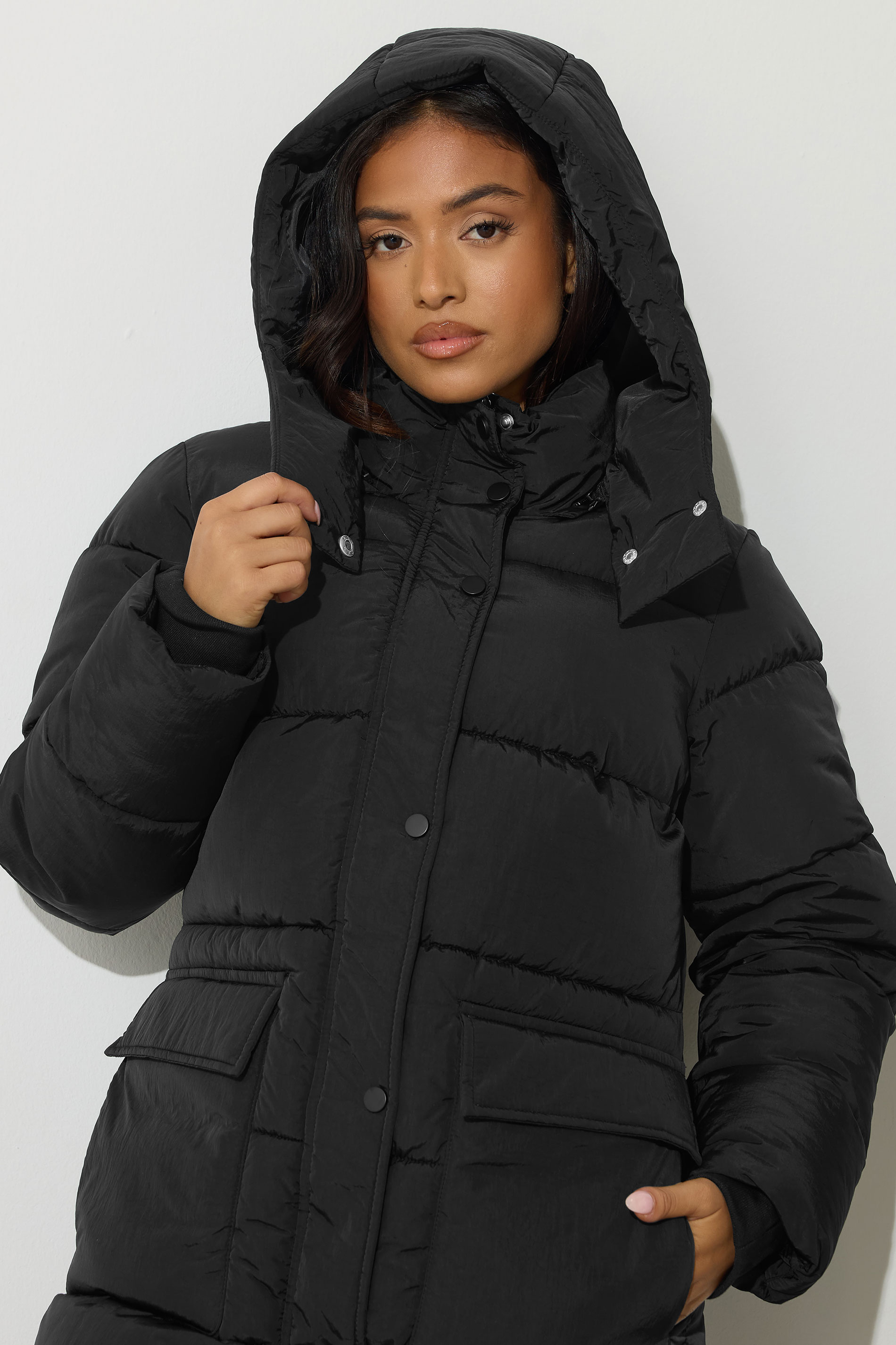 PixieGirl Petite Womens Black Maxi Padded Puffer Coat | PixieGirl 5