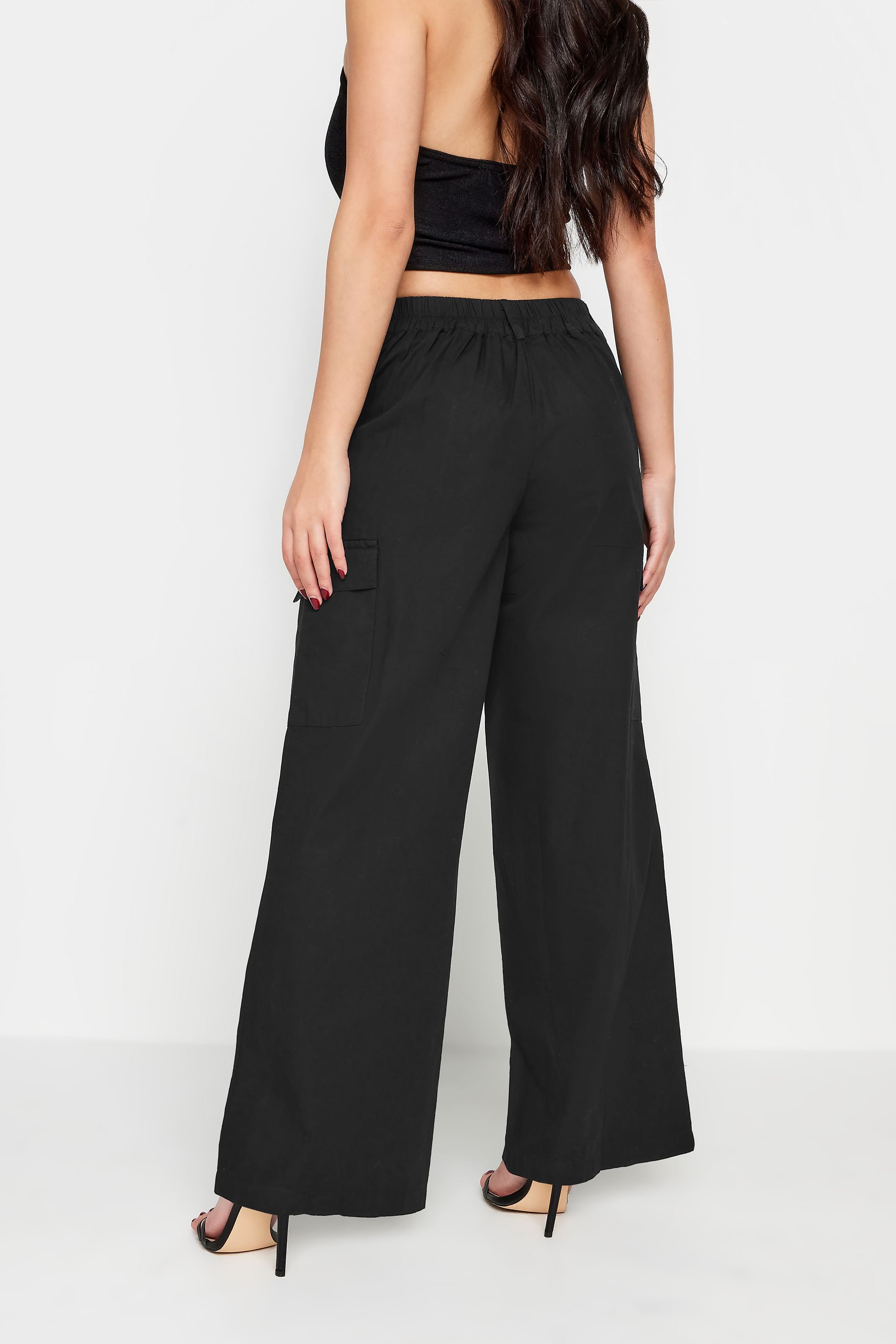 PixieGirl Black Zip Detail Cargo Trousers | PixieGirl 5