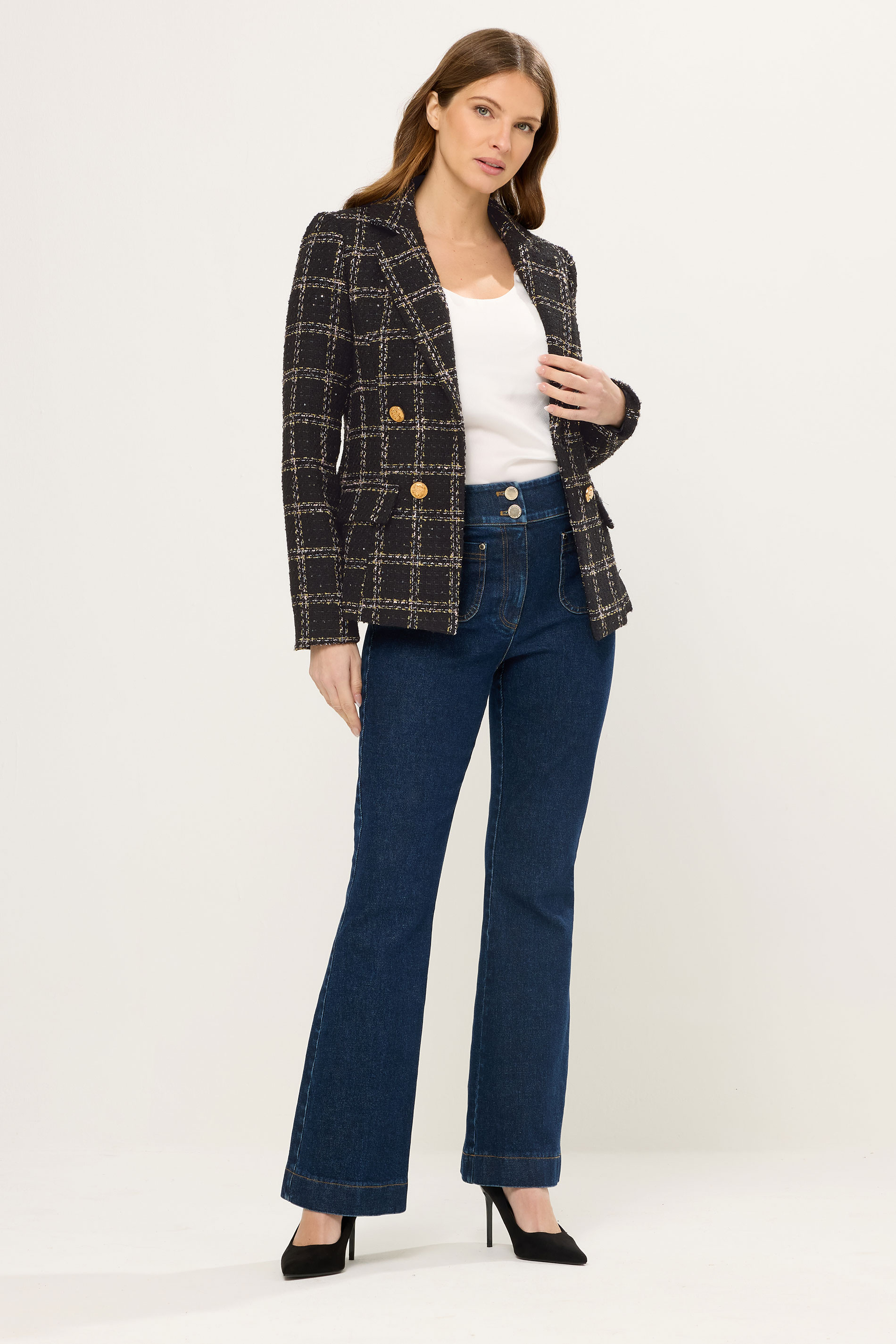 STAR Black Check Boucle Blazer | StarByJM 3