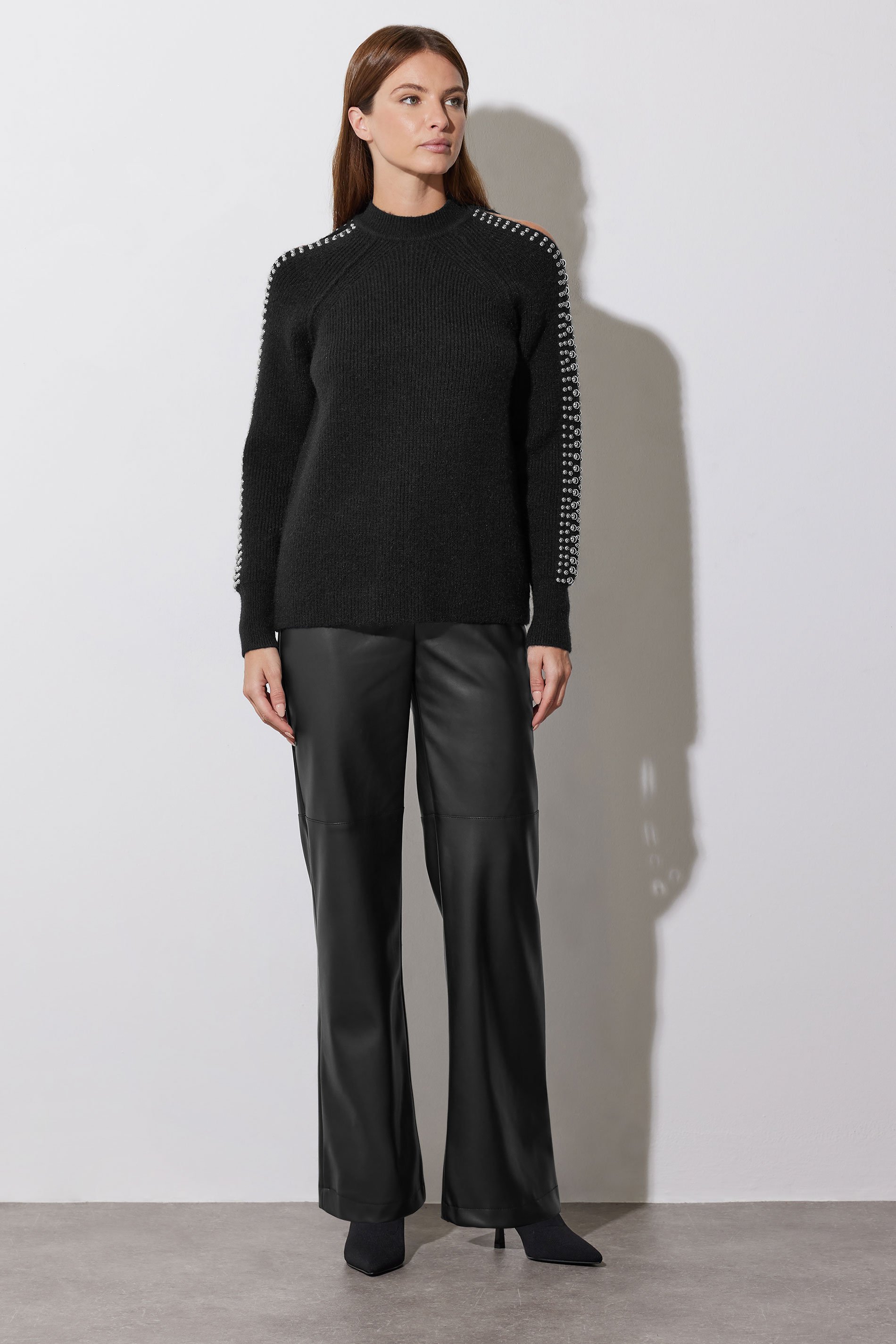 STAR Black Embellished Sleeve Jumper | STAR x JM 5