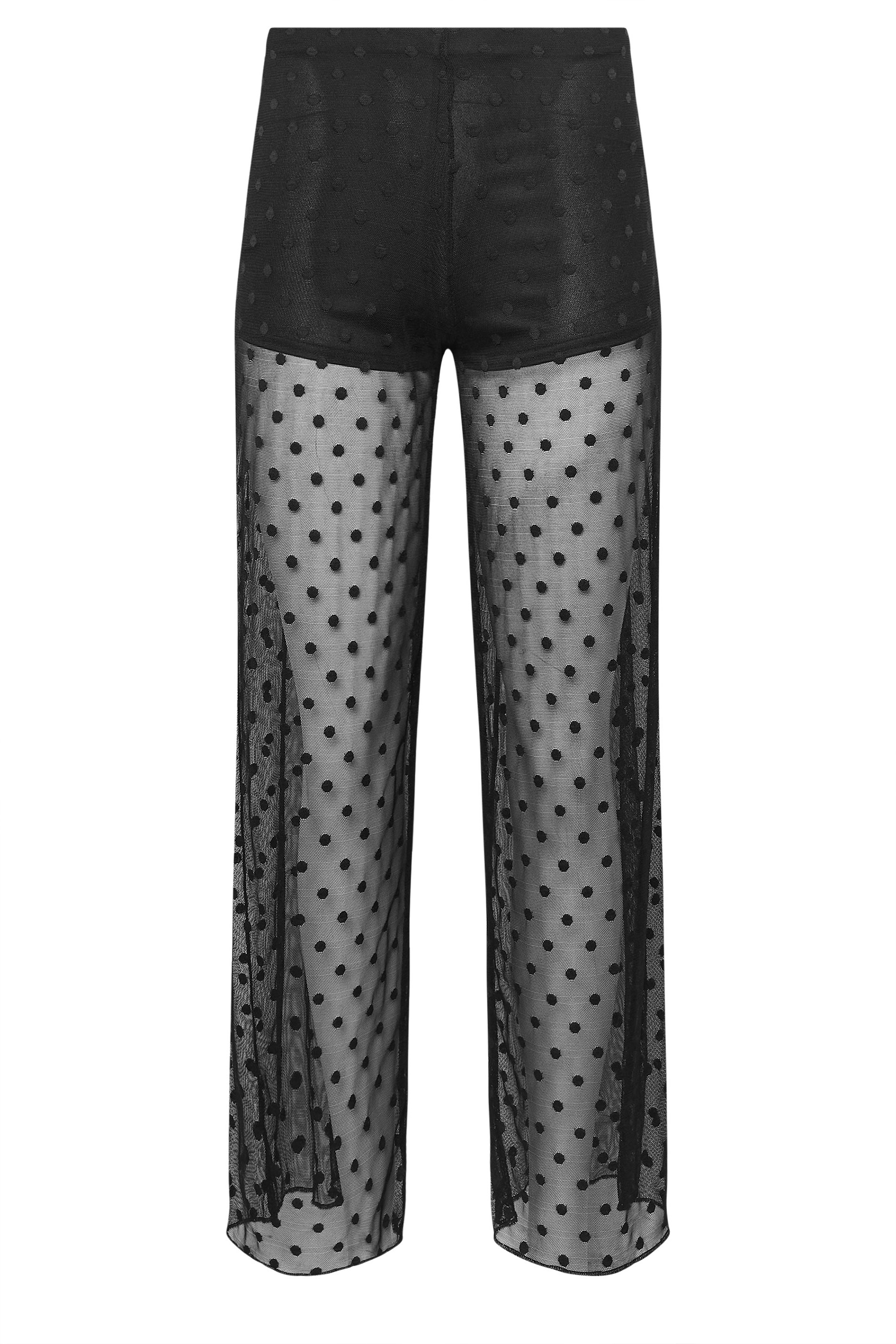 PixieGirl Petite Women's Black Spot Mesh Trousers | PixieGirl 5