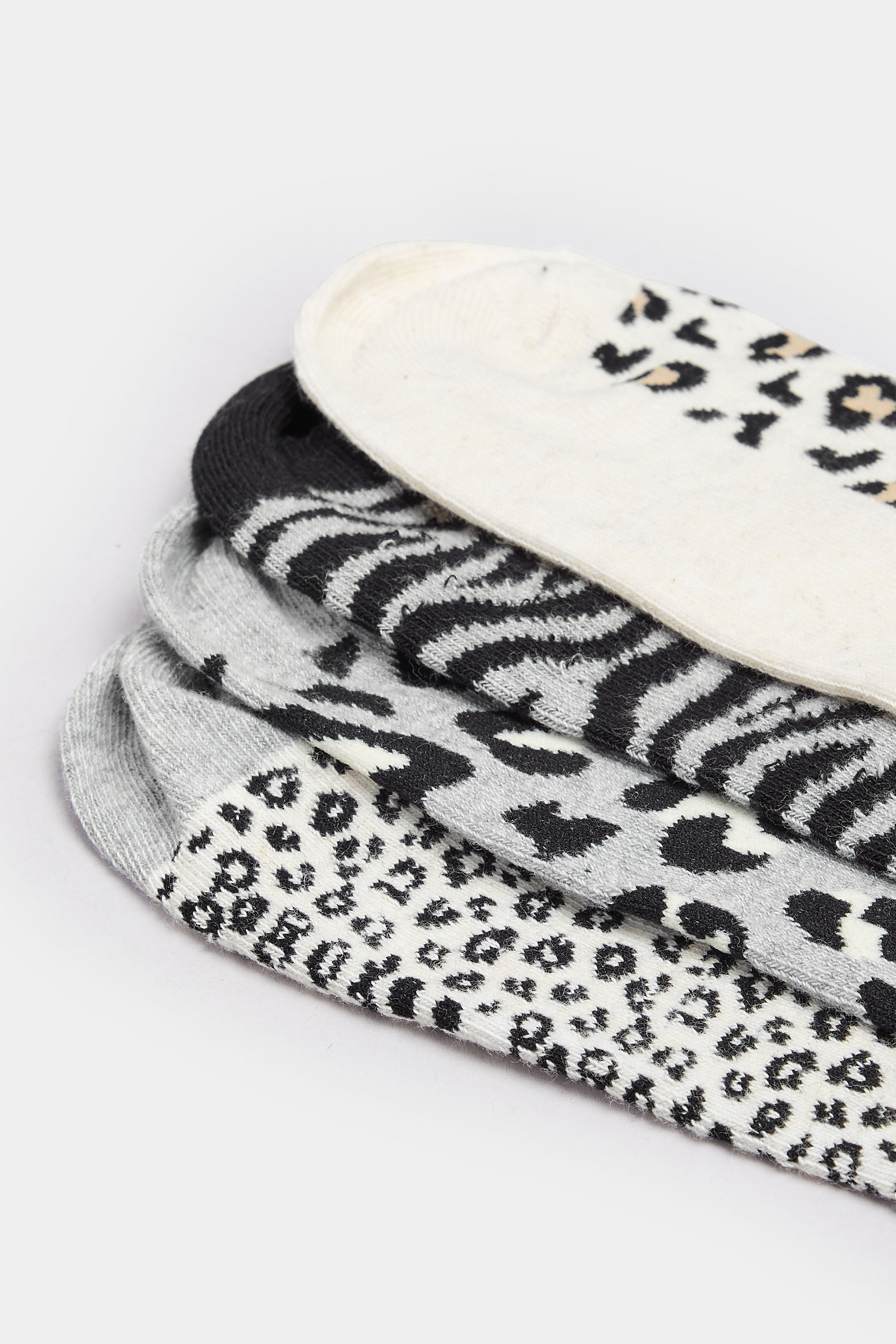 4 PACK Grey Butterfly Print Ankle Socks | Yours Clothing 4