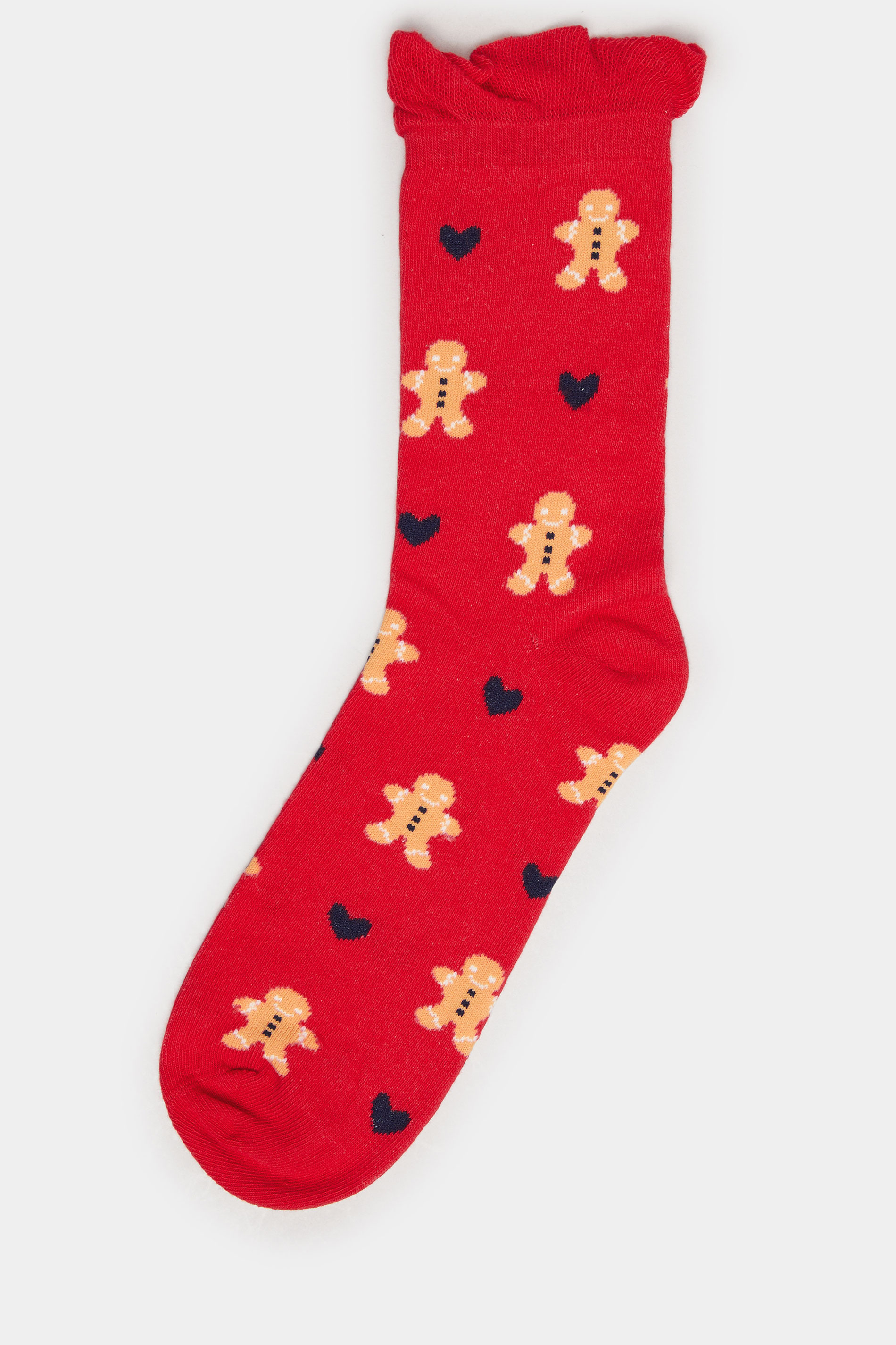 YOURS 4 PACK Plus Size Blue & Red Gingerbread Christmas Socks | Yours Clothing 7