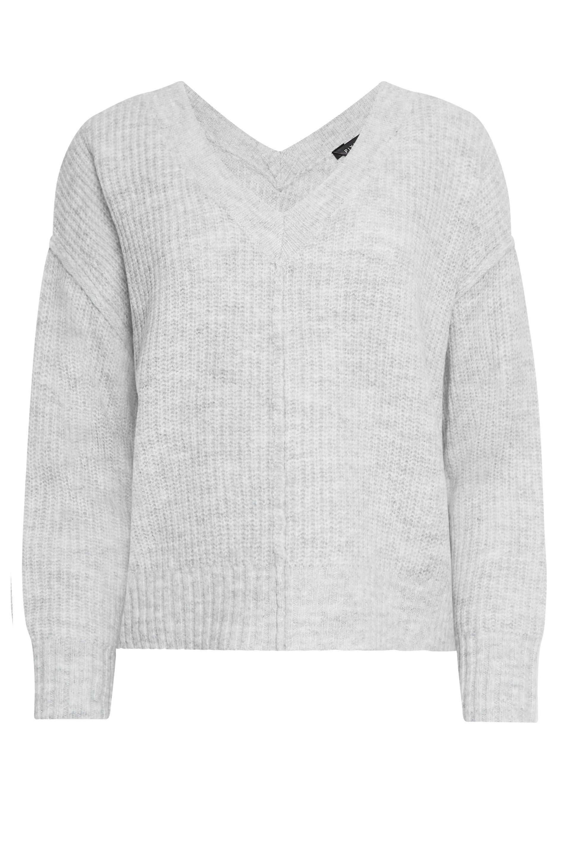 PixieGirl Grey V-Neck Ribbed Jumper | PixieGirl  6