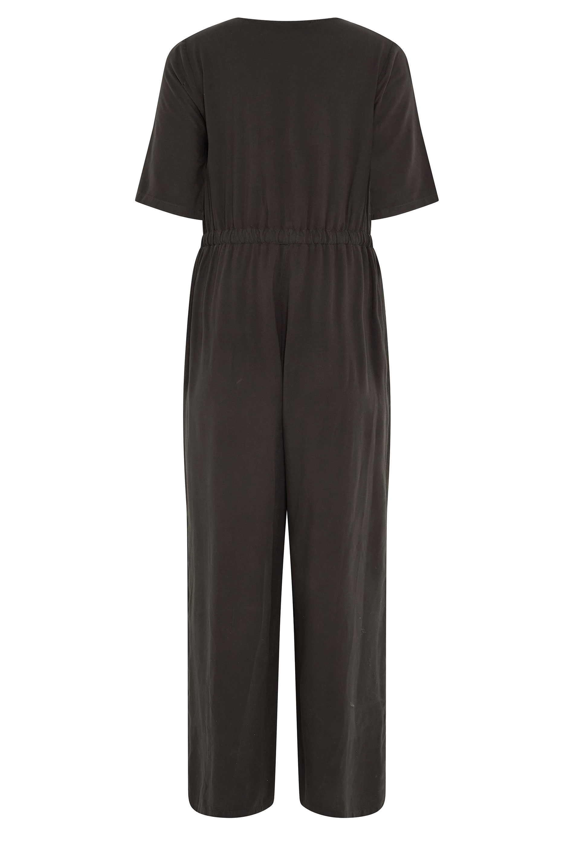 M&Co Petite Chocolate Brown Tie Waist Jumpsuit | M&Co 6