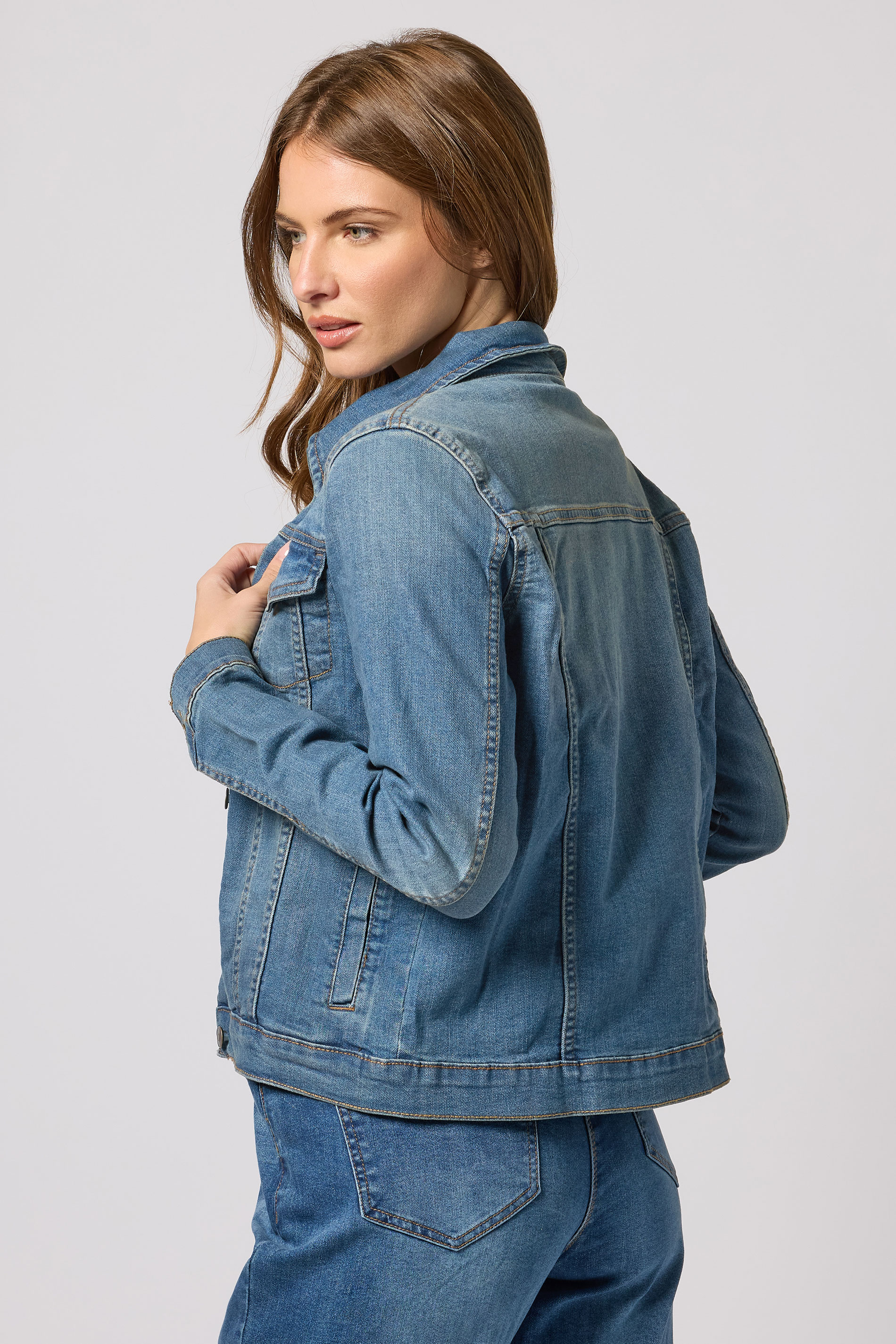 M&Co Blue Mid Wash Denim Jacket | M&Co 2