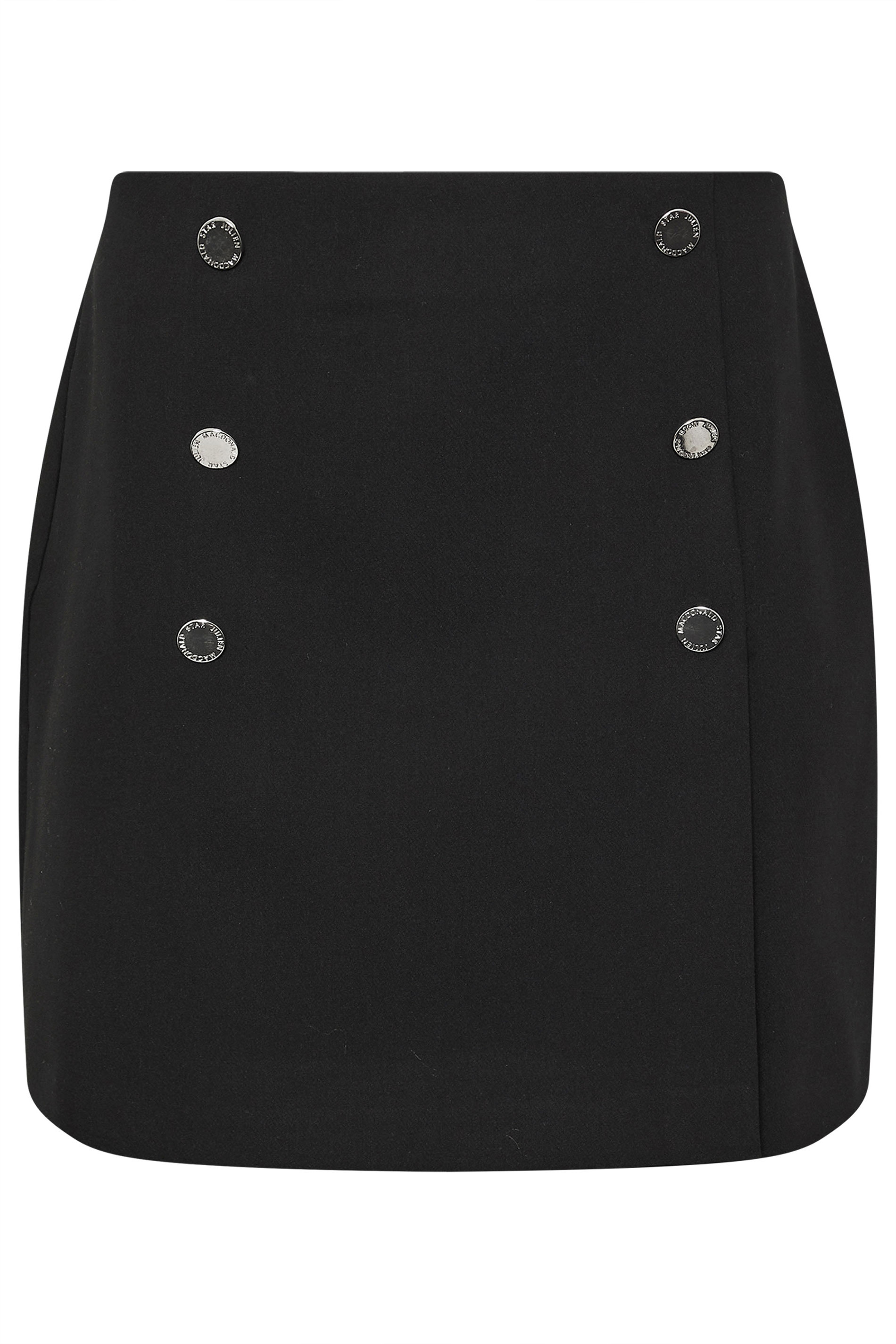 STAR Black Button Detail Wrap Mini Skirt | StarByJM 6