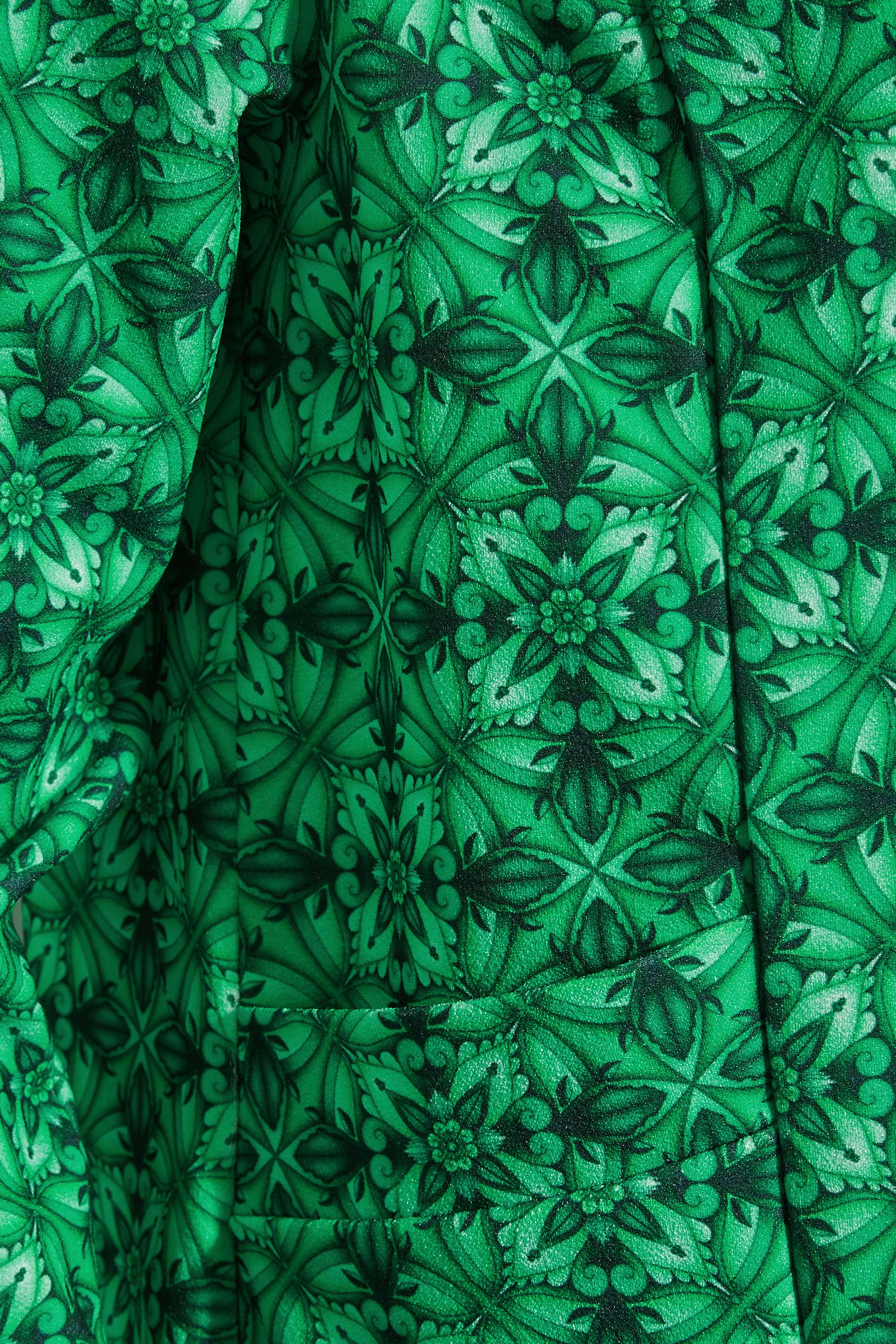 Petite Green Tile Print Scuba Blazer | PixieGirl 5