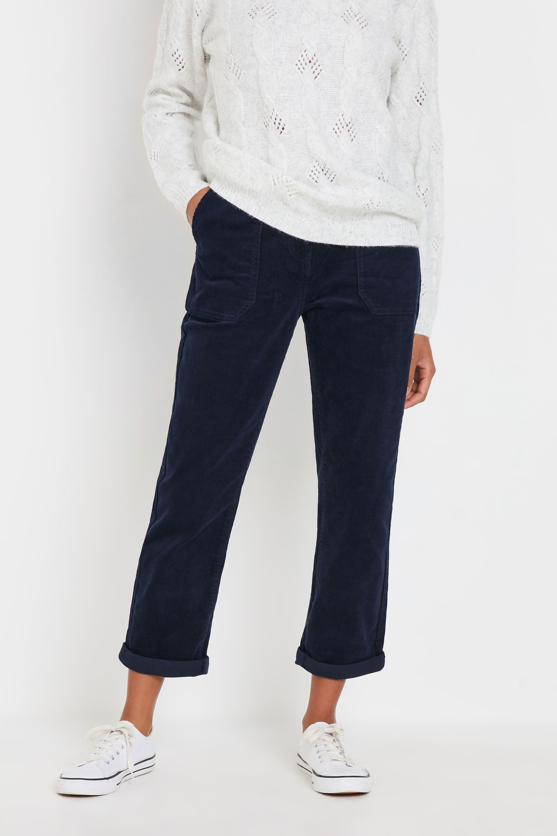 M&Co Navy Blue Cord Carpenter Trousers | M&Co 3