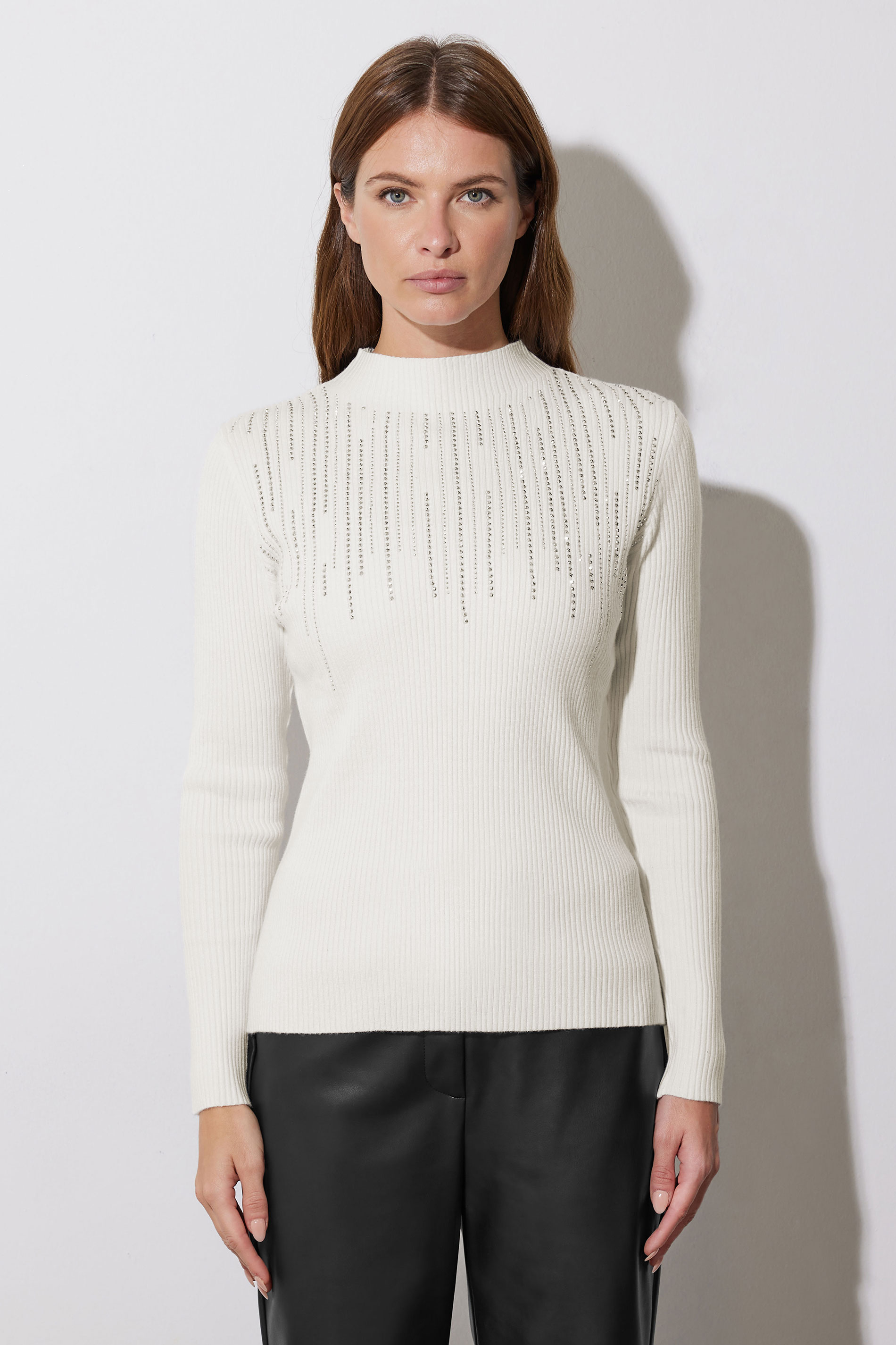 STAR White Embellished Neckline Jumper | STAR x JM 5
